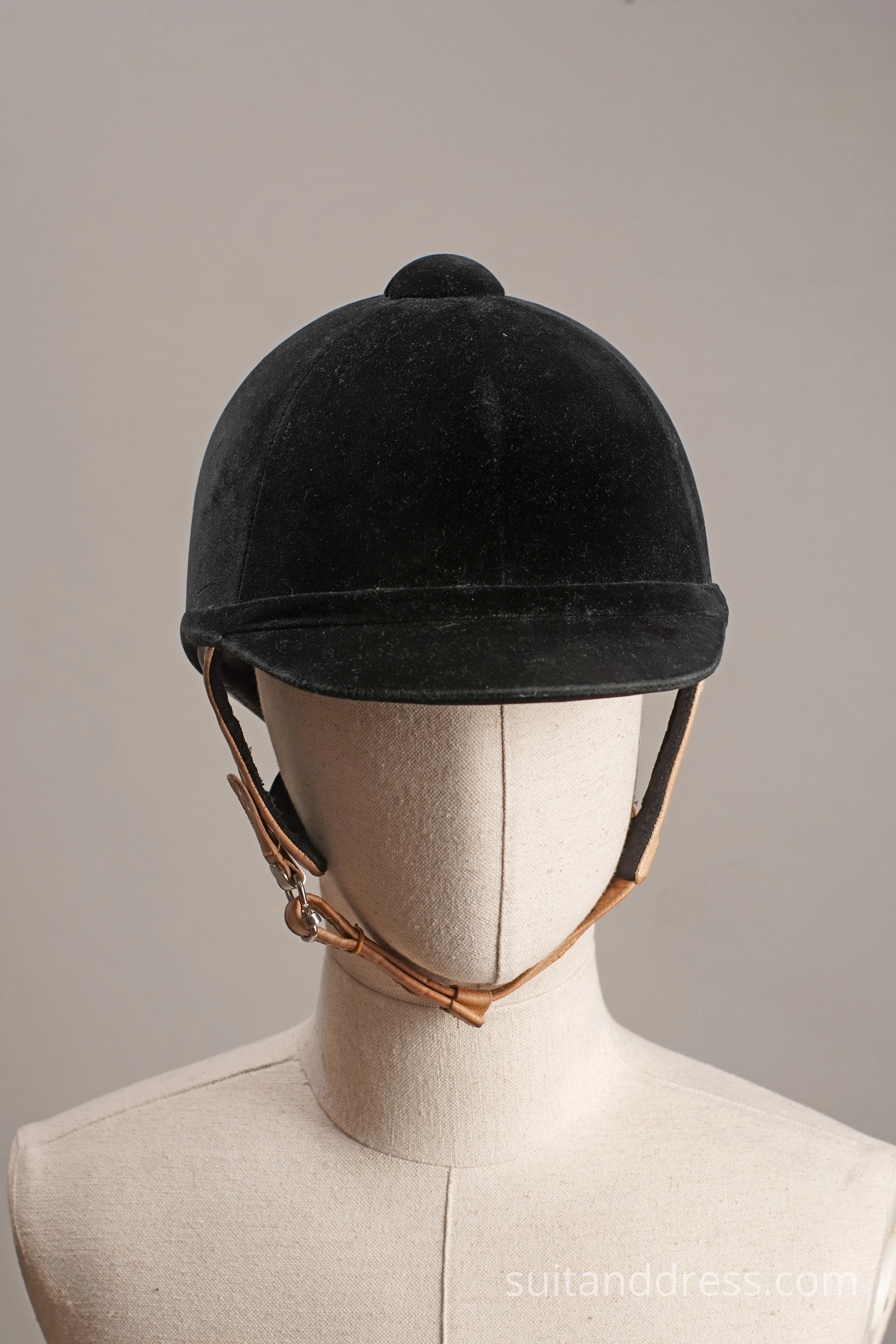 Vintage horse riding helmet equestrian clothing velvet hat