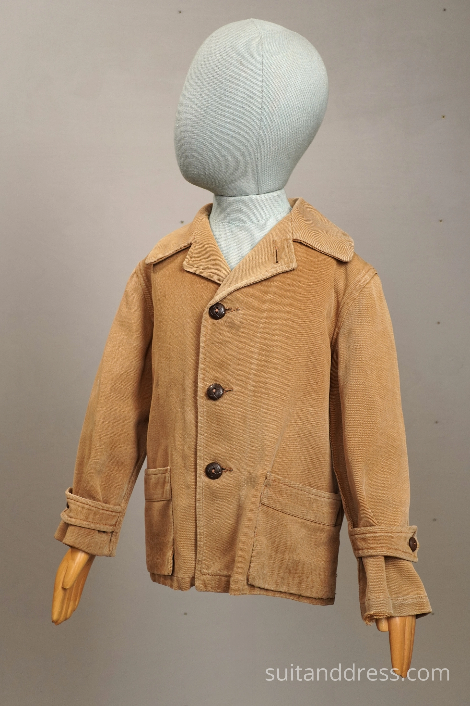 1940s gabardine boys trench coat tan postwar  costume rental