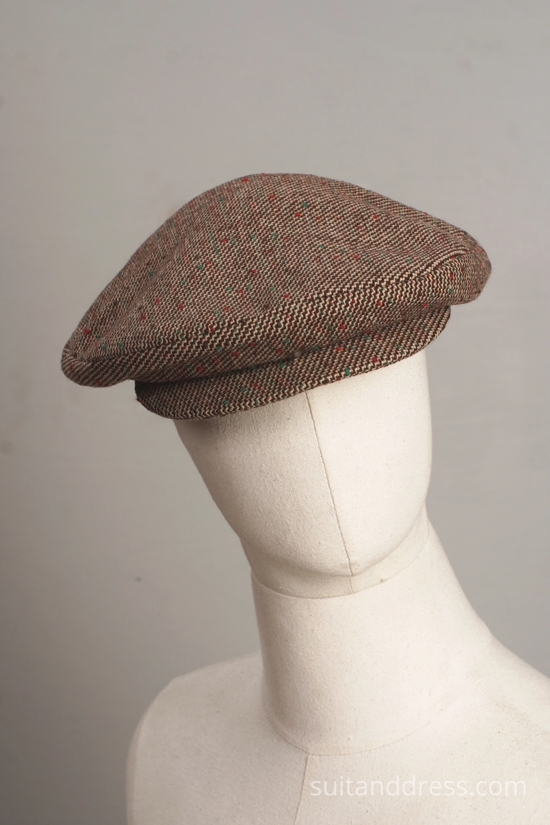 soviet mid century tweed flat cap