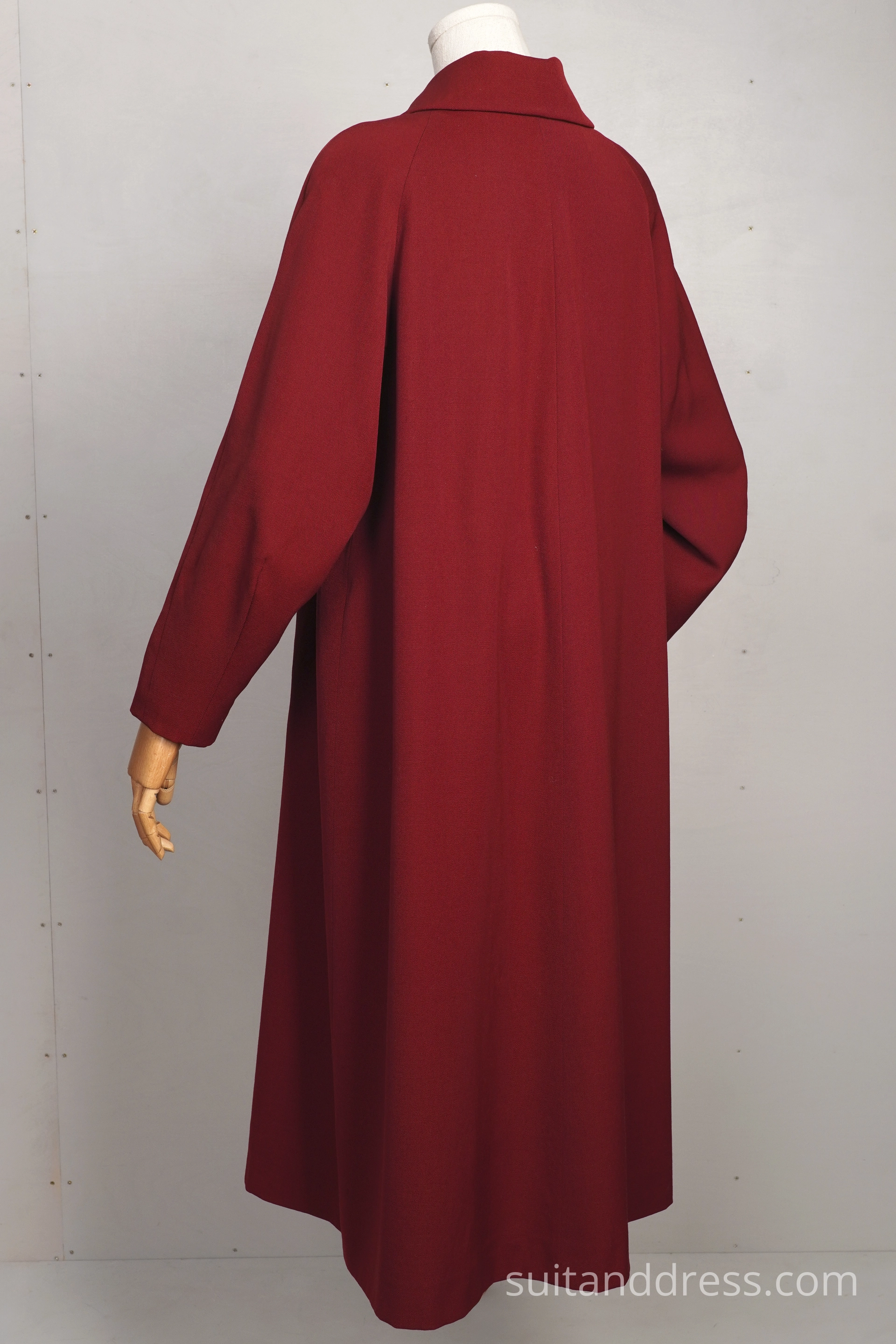 1940s sving coat in burgundy gabardine