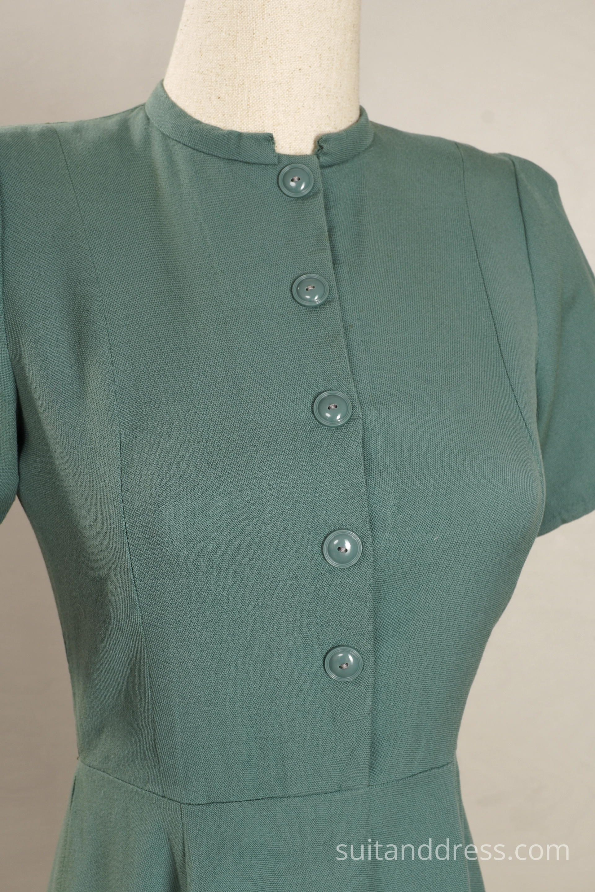 1940s seafoam green shirtwaist dress