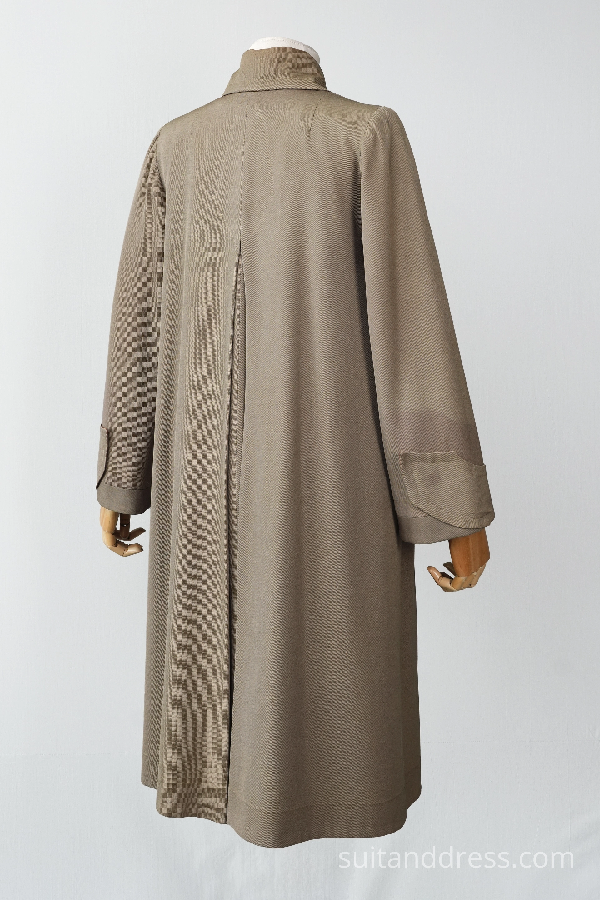 1940s wool gabardine coat in toupe