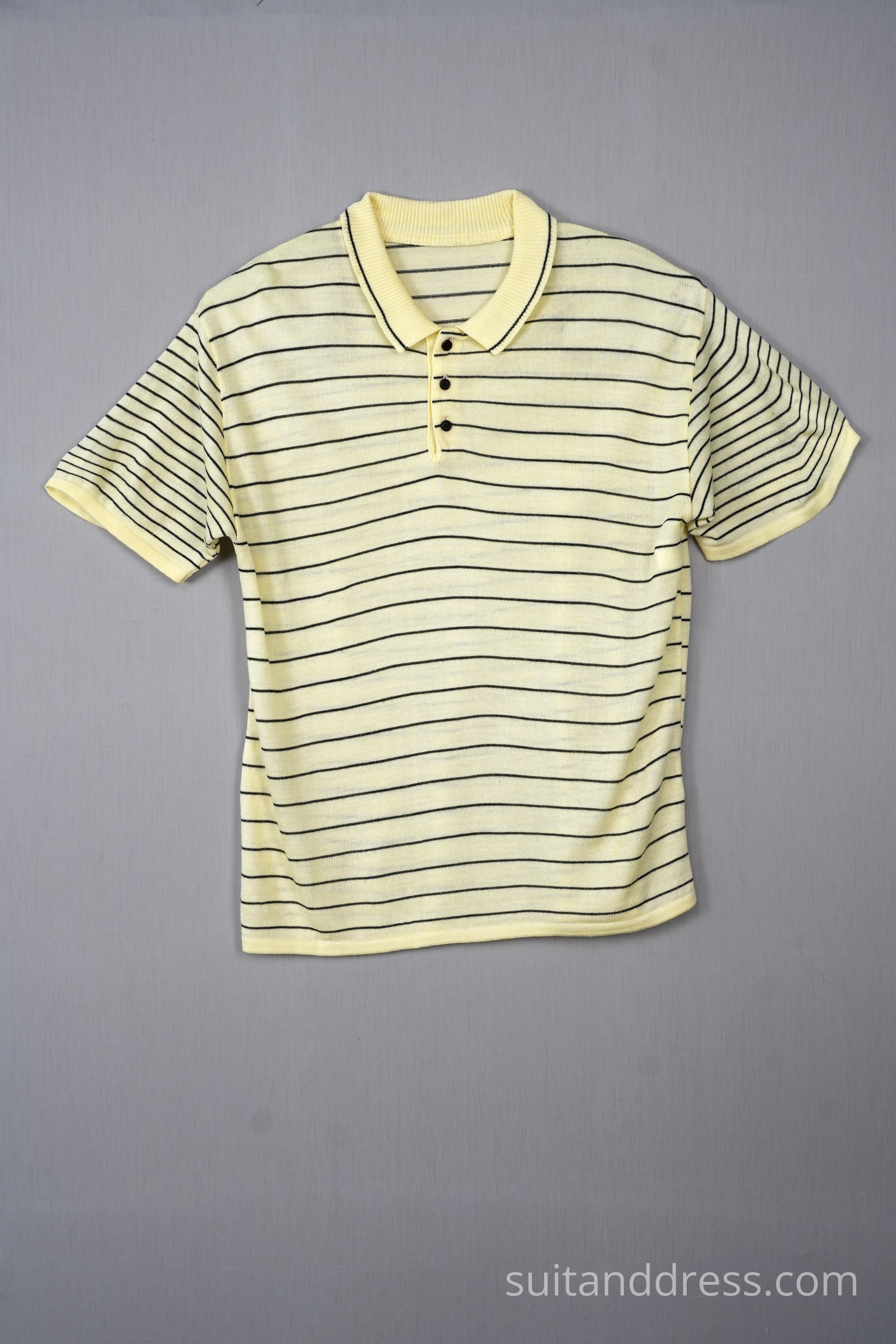 Mens 1970s lightweight striped polo shirt vintage costume rental for films in Riga Latvia