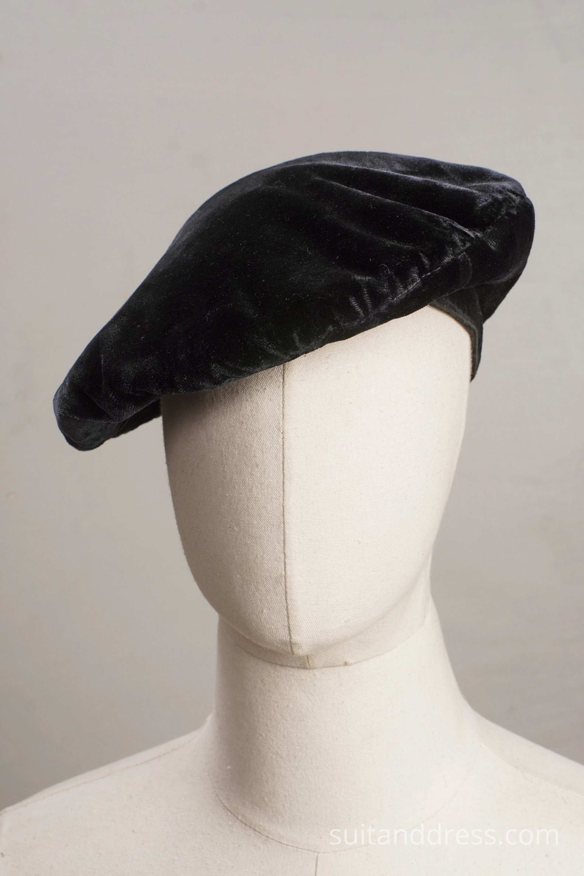 melna samta berete vīriešu mode 20.gs. sākumā vintage mākslinieku stils