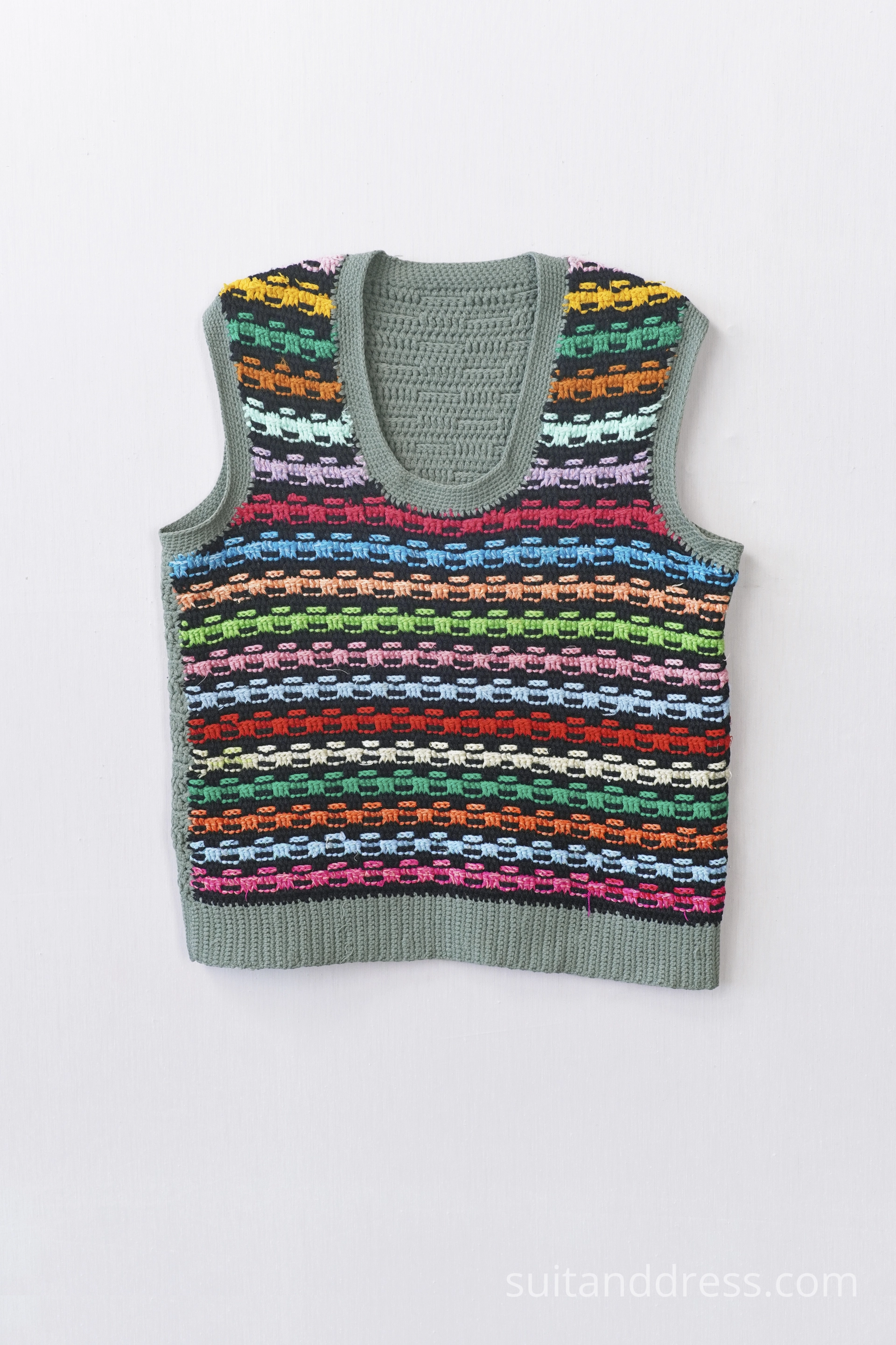 1970s bright striped crochet kids vest costume rental for films in Latvia Riga