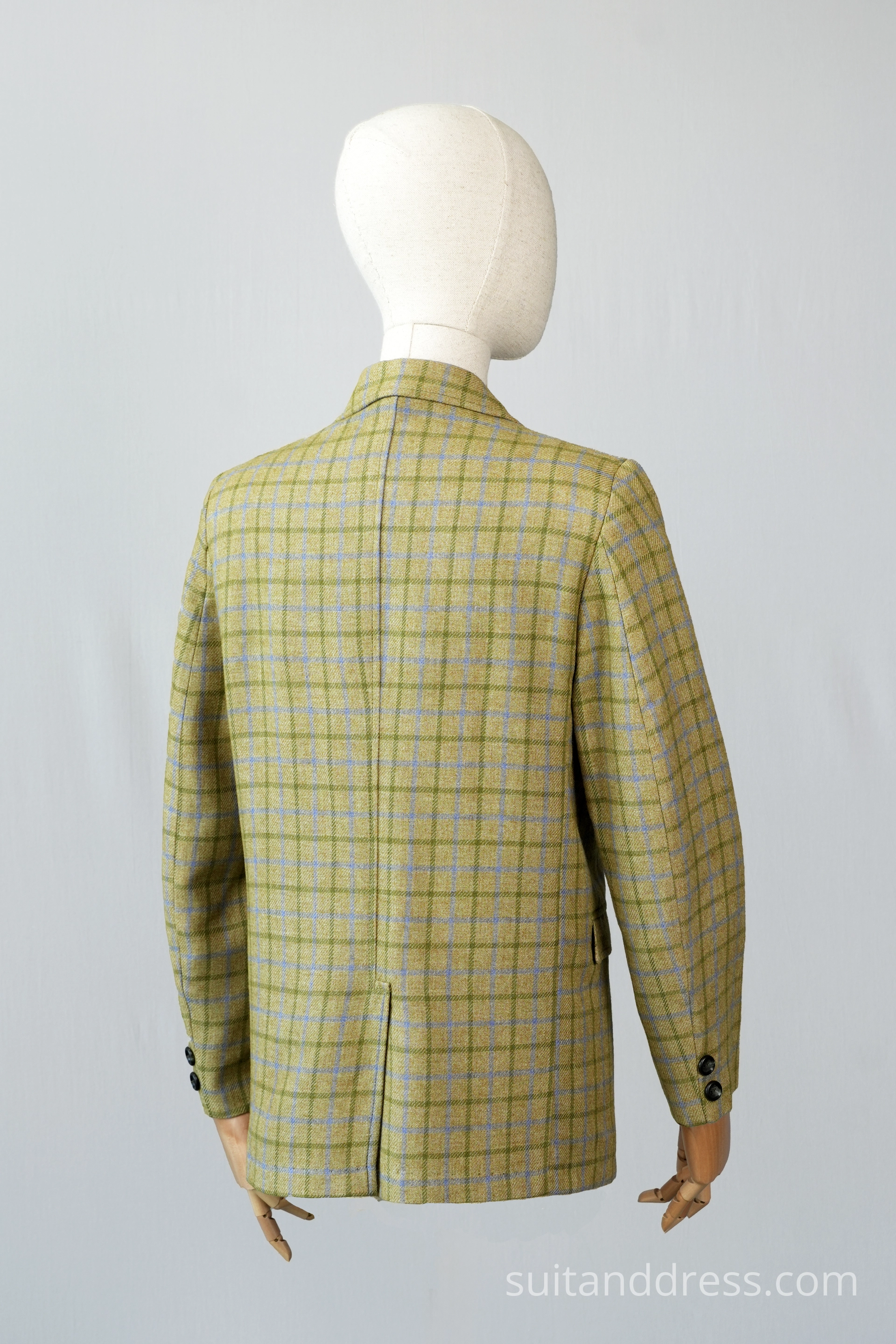 1960s boys plaid check jacket in green vintage costume rental for films in Riga Latvia