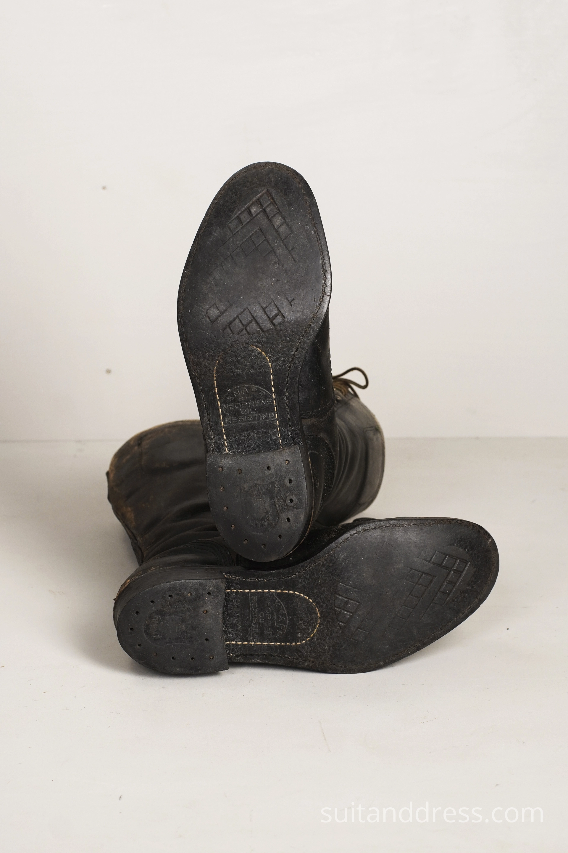 Mid-century moto tall lace boots 1950s motobyker costume rent