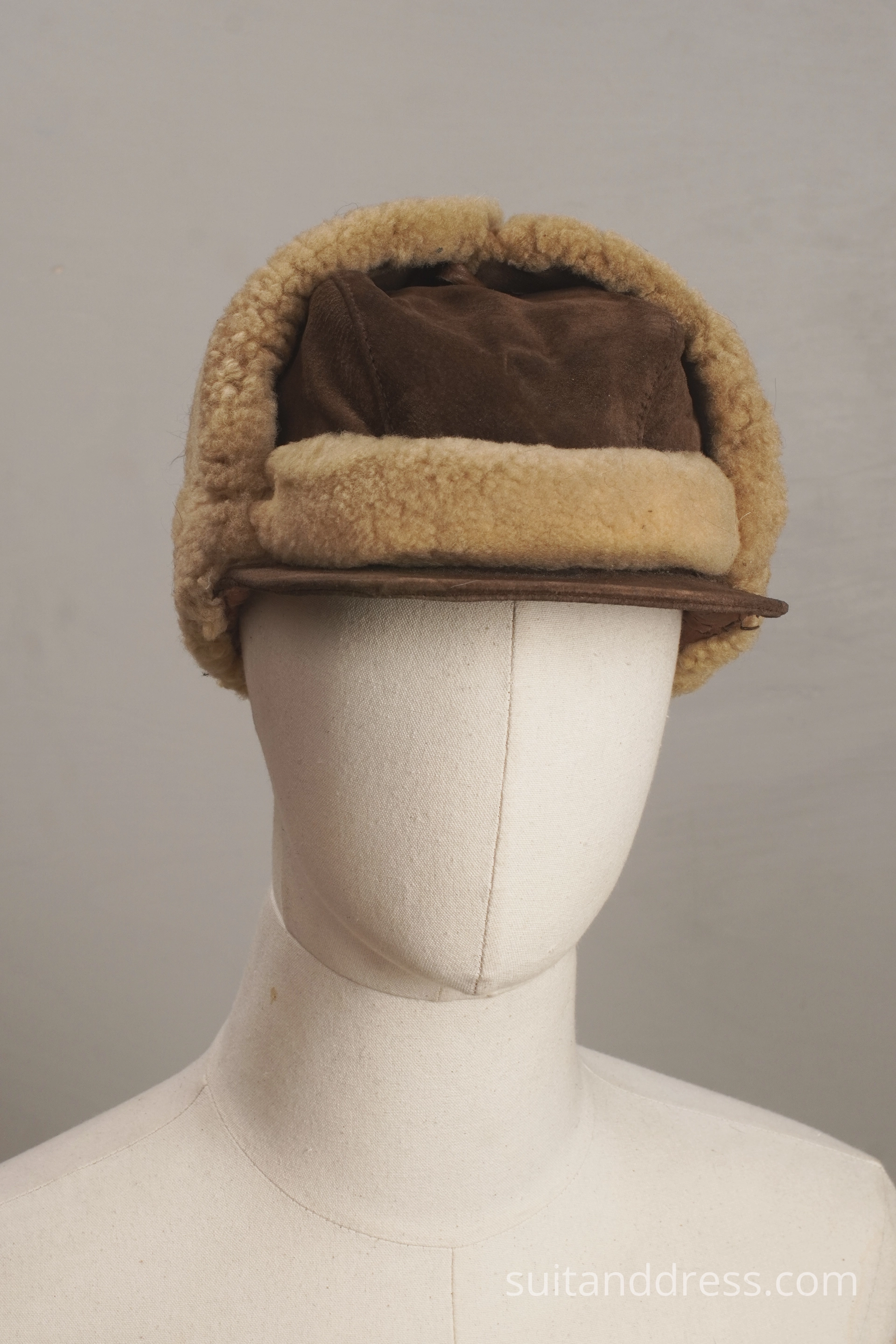 Vintage 1960s winter fur hat mens caps 1970s fashion