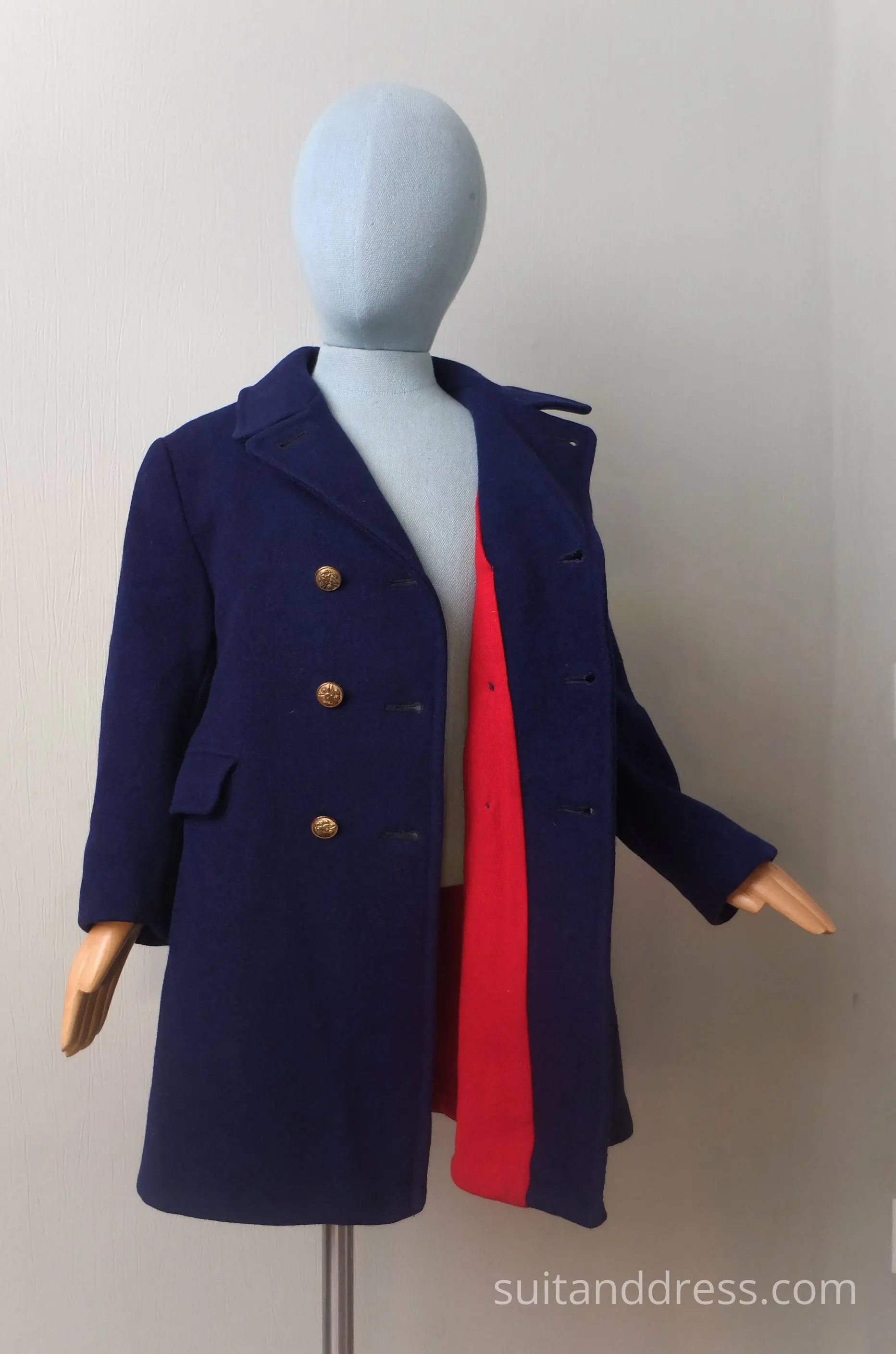 vintage  coat red lining kids winter garment