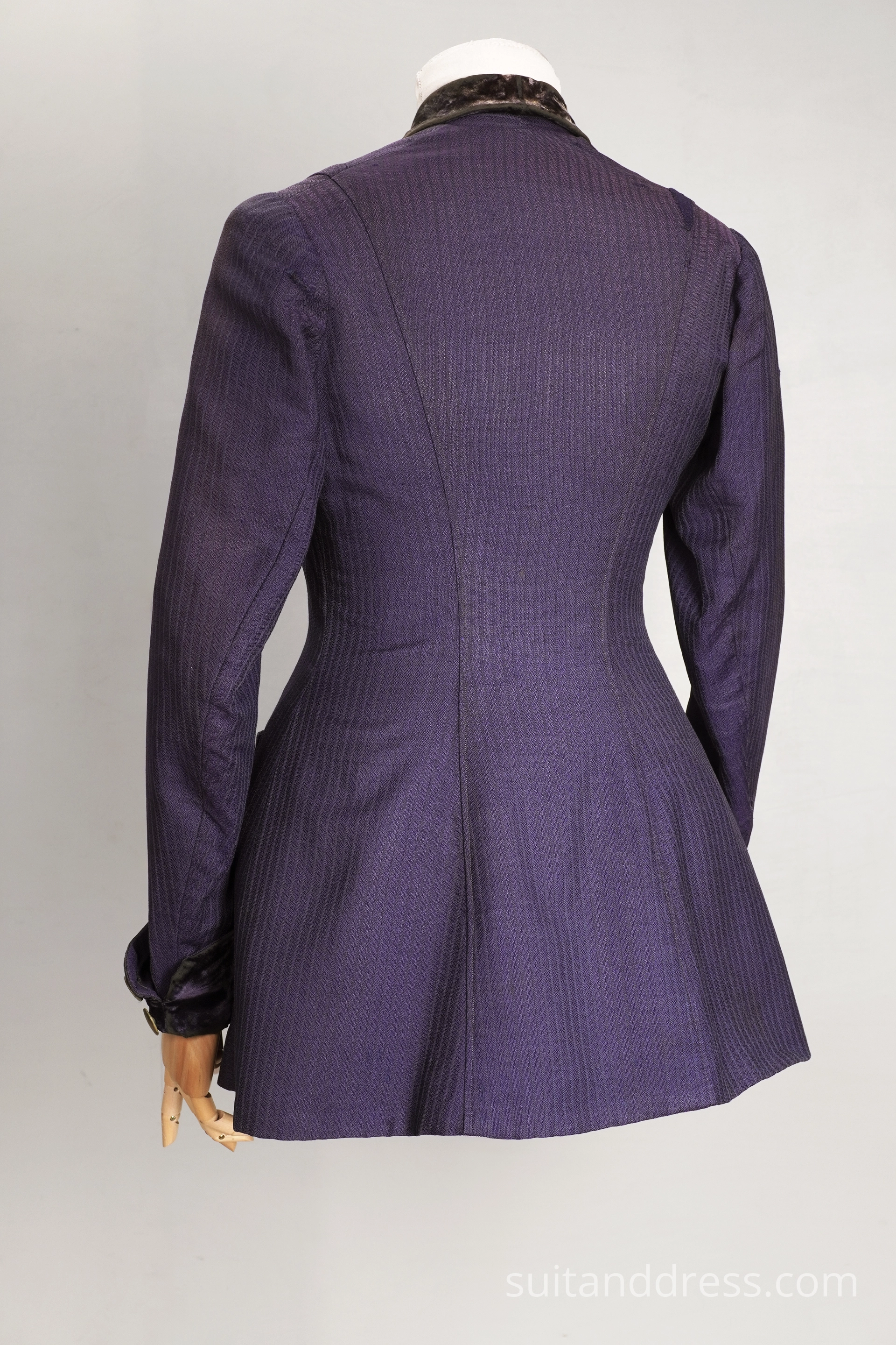 Edwardian walking jacket velvet details