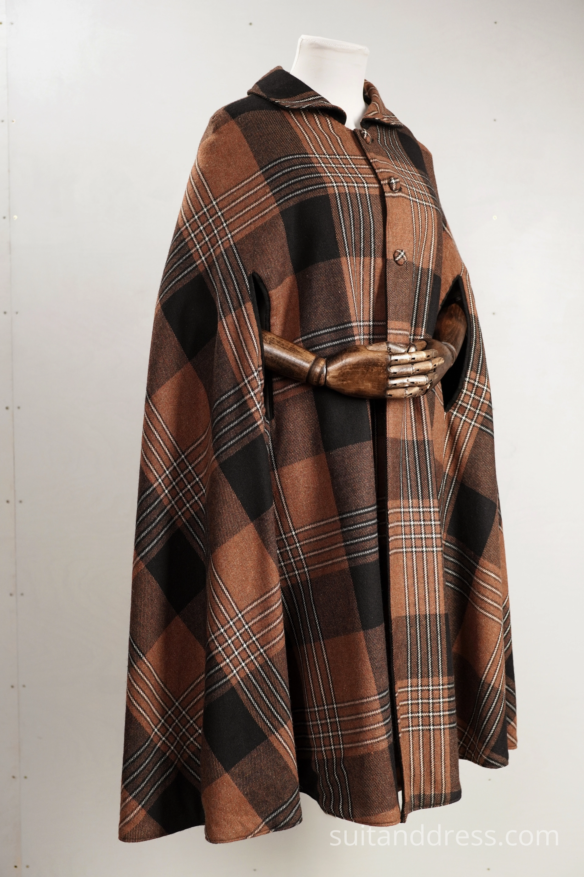 vintage plaid wool cape for rent