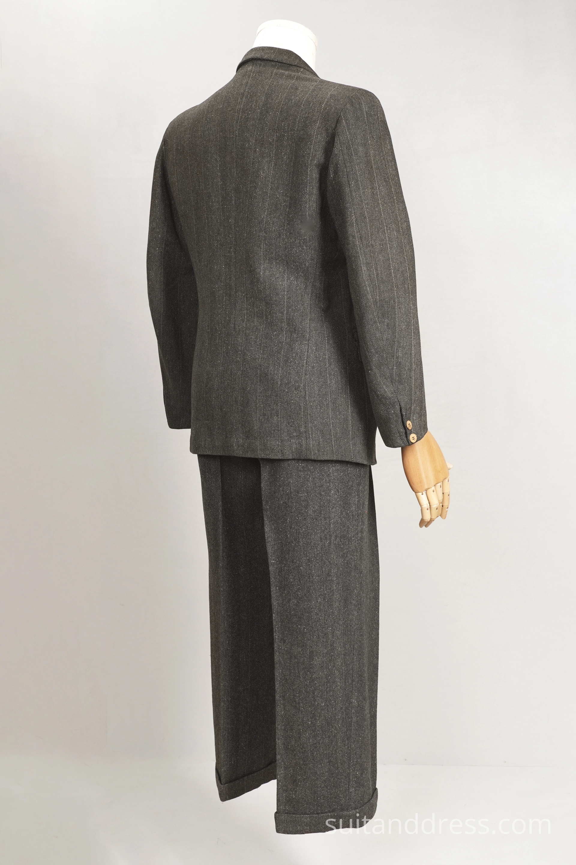 1940s double breasted tweed suit