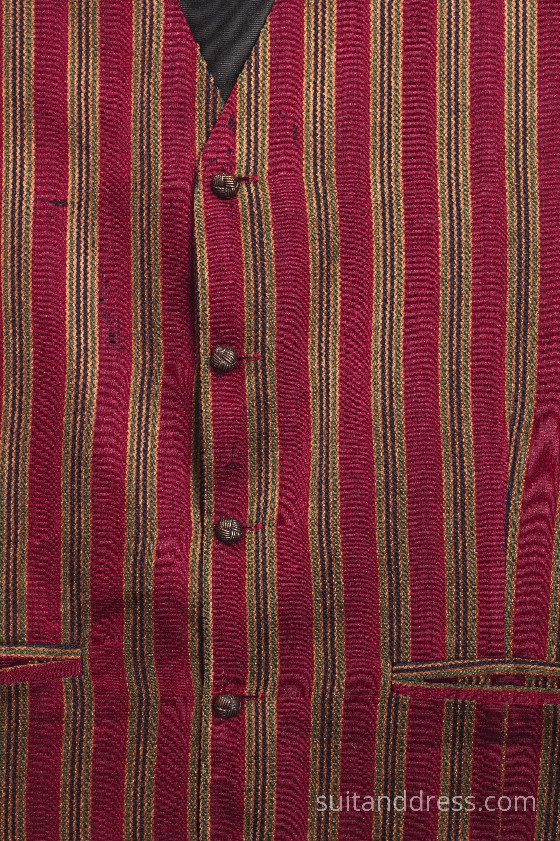 Edwardian style striped silk waistcoat costume rent Riga 1900s mens fashion
