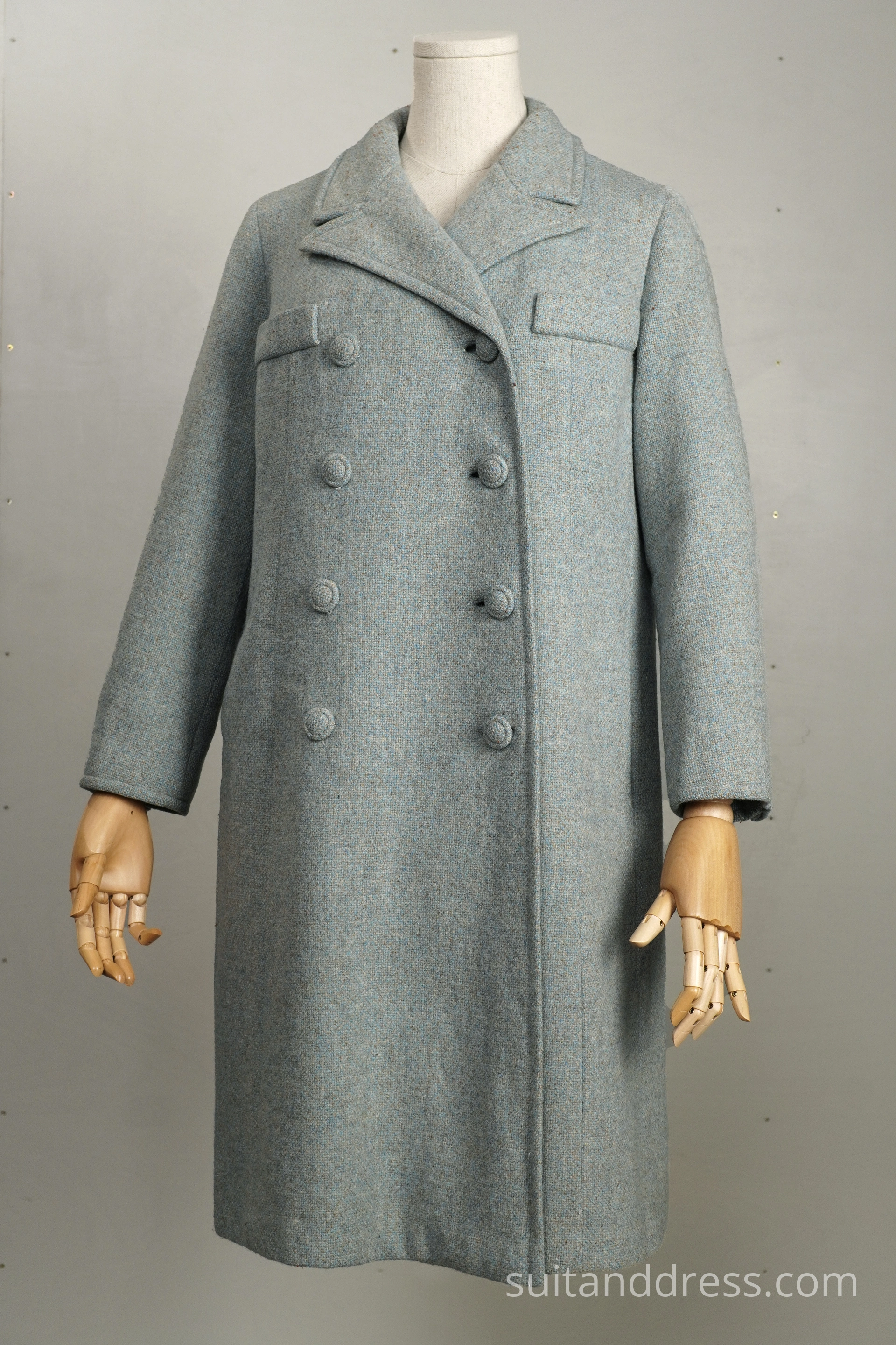 1960s Mod winter coat in teal for rent
