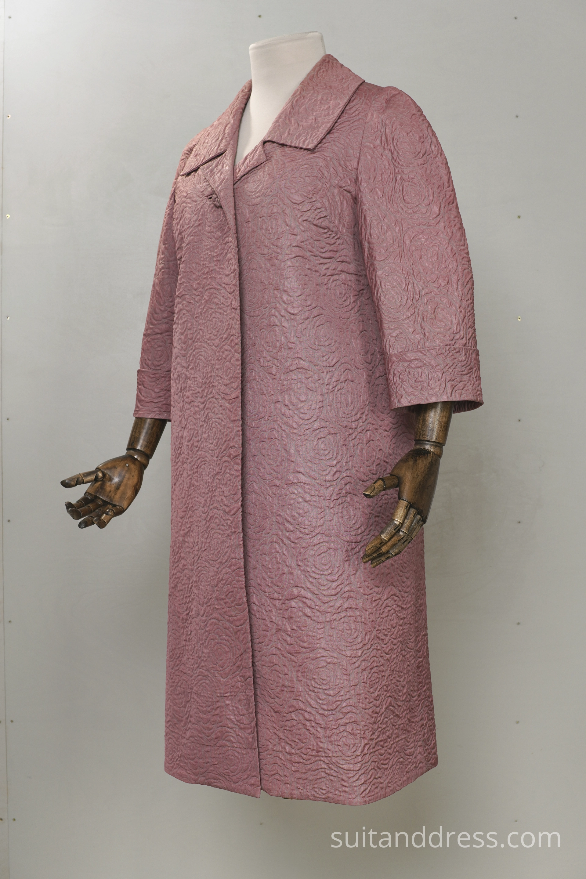Dusty rose 60s evening coat