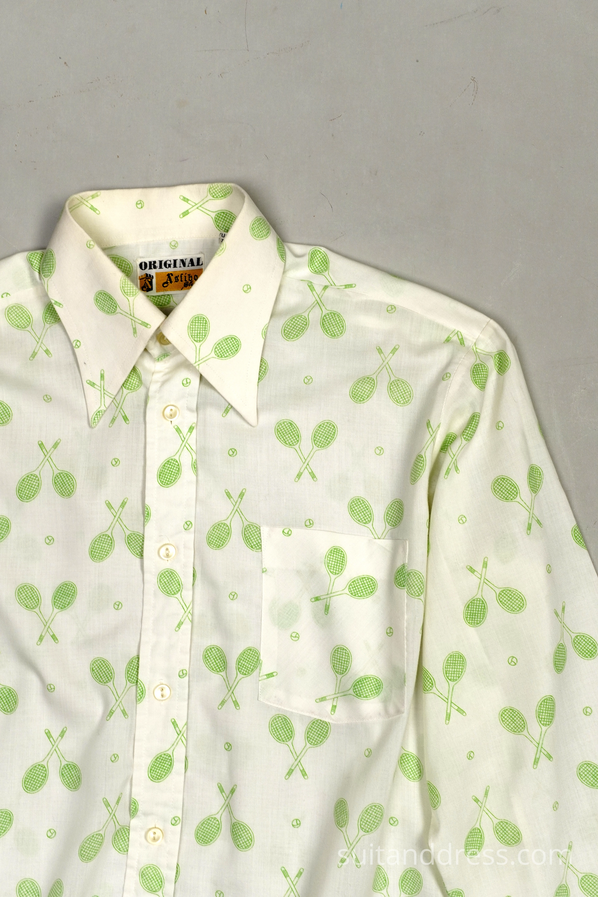 vintage 1970s tennis printed mens shirt costume rental