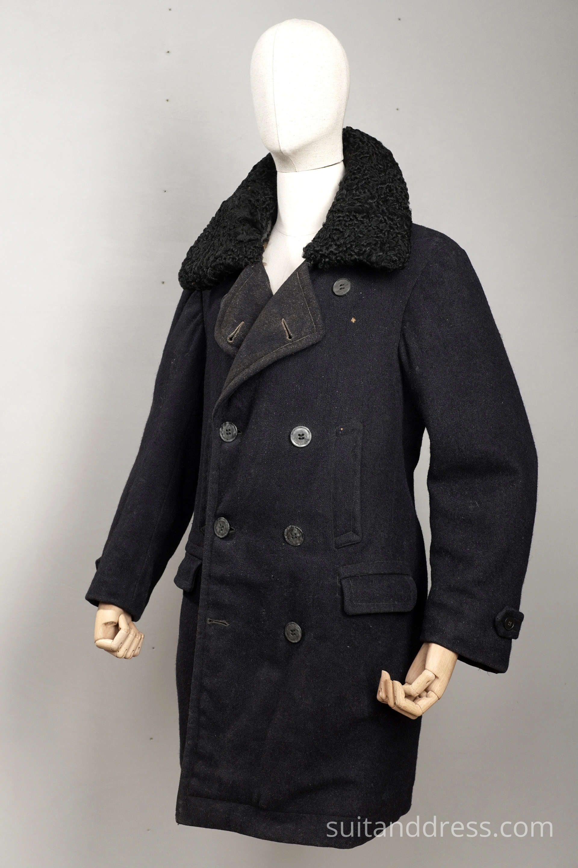 1930s mens winter coat sheepskin lining pesant costume rental
