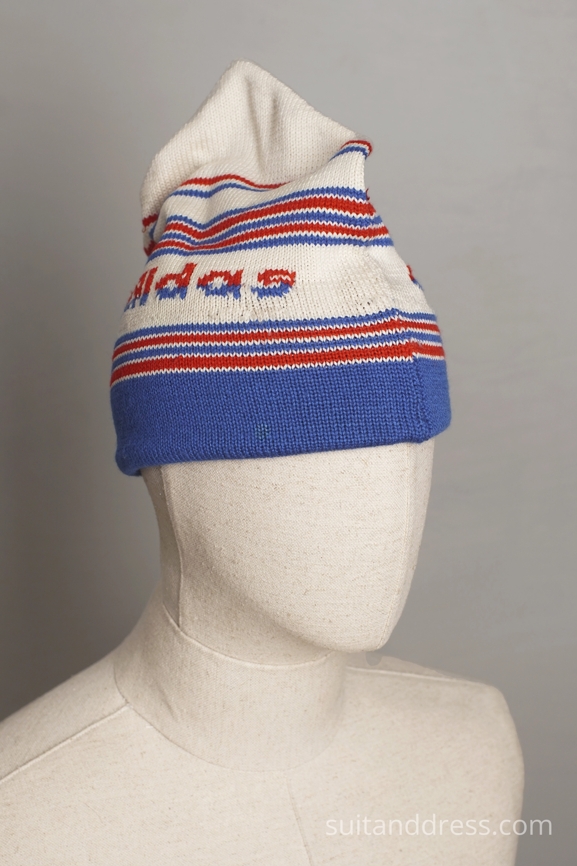 1980s vintage adidas style beanie skiing knited hat USSR