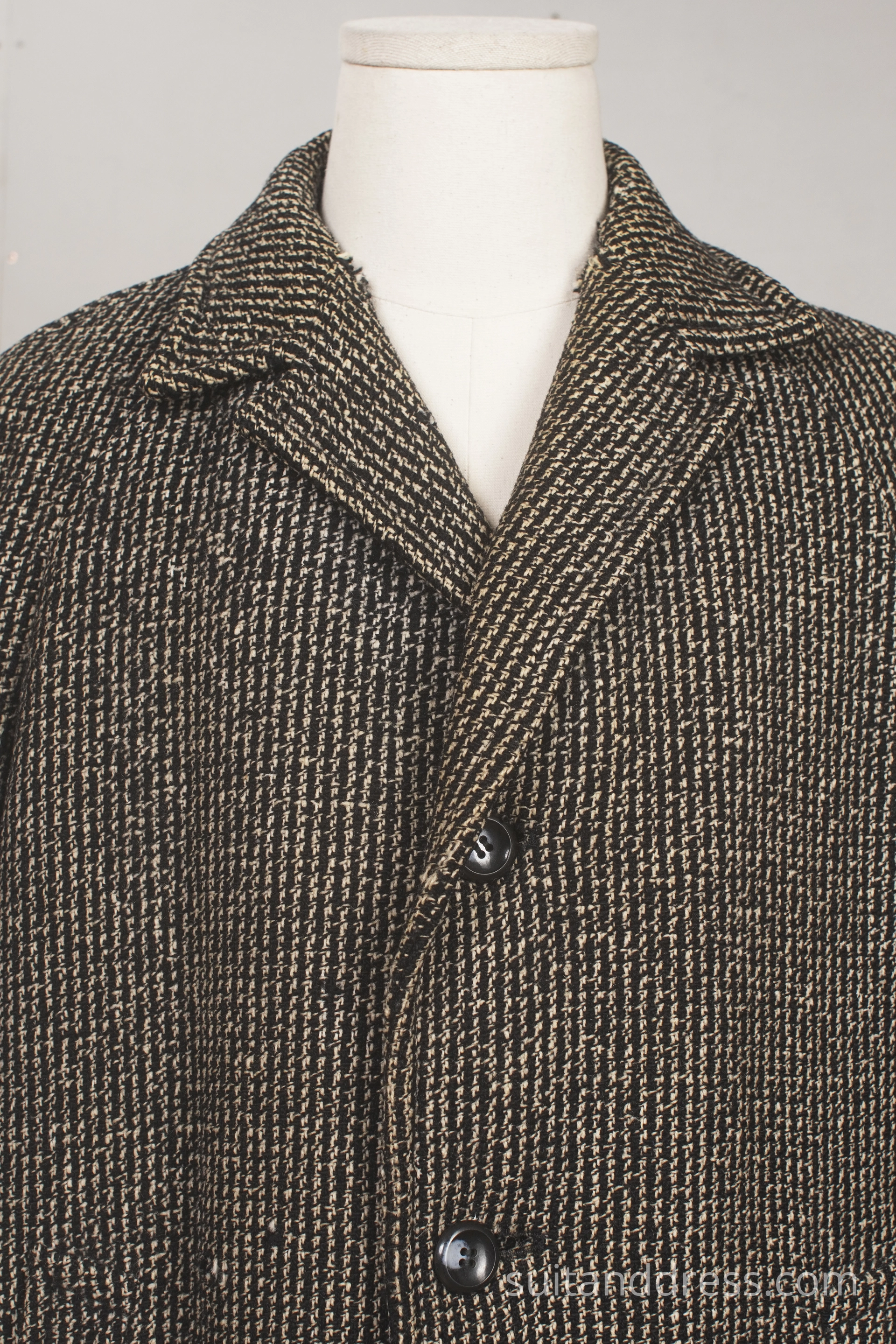 Vintage 1960s tweed fleck coat worn out