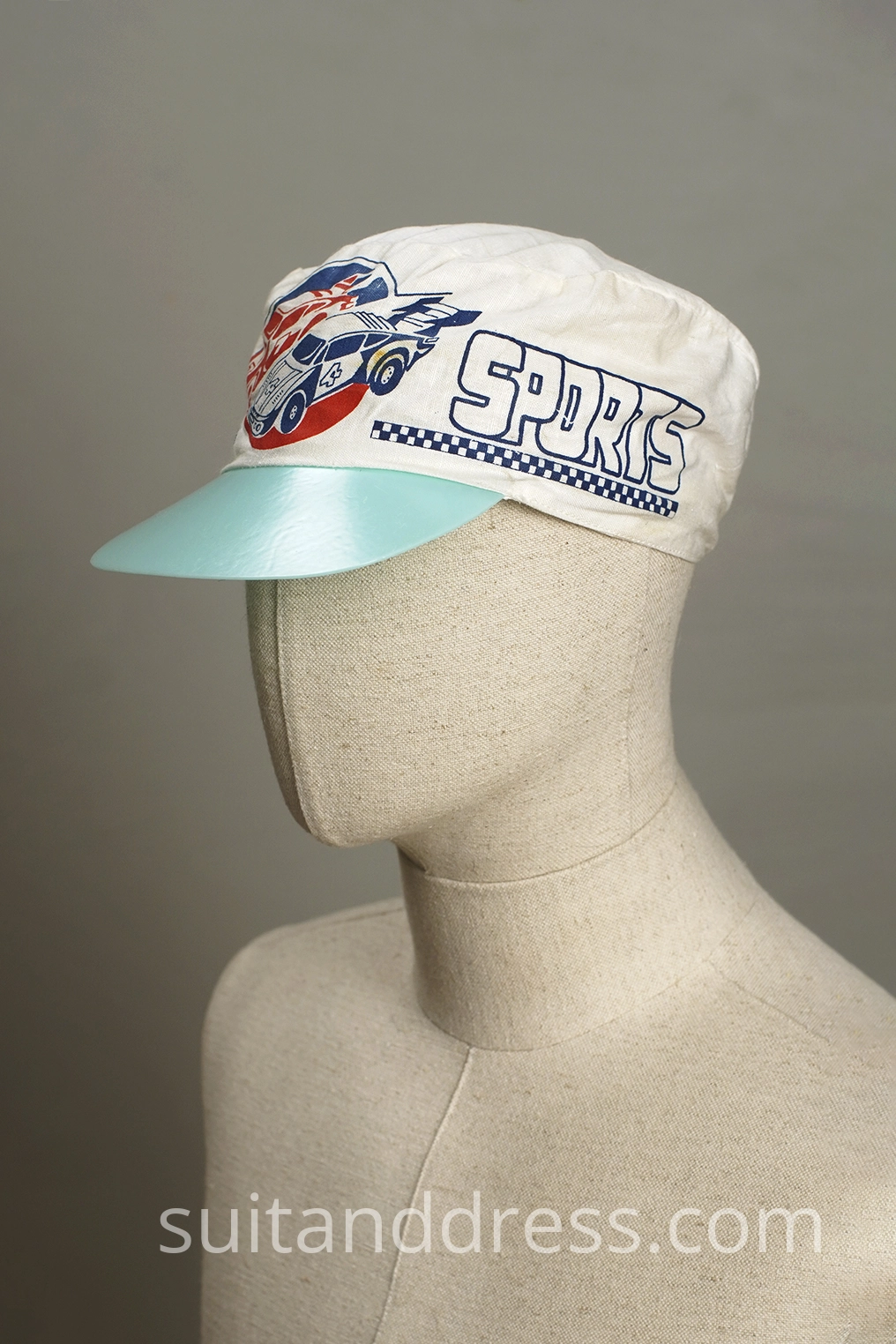 Vintage soviet printed cotton cap 1970s 1980s summer cap