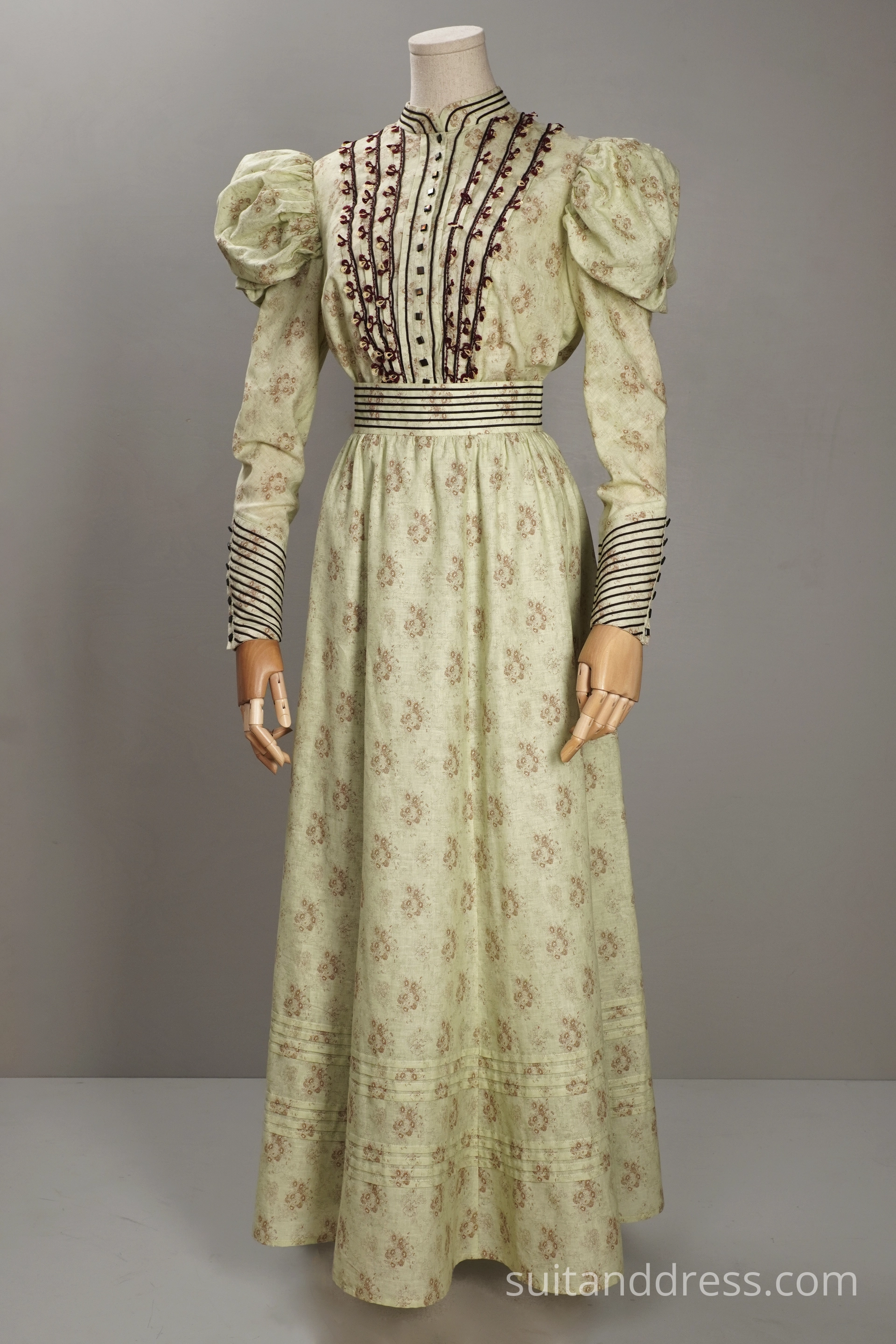 Edwardian walking suit replica summer dress floral pastel