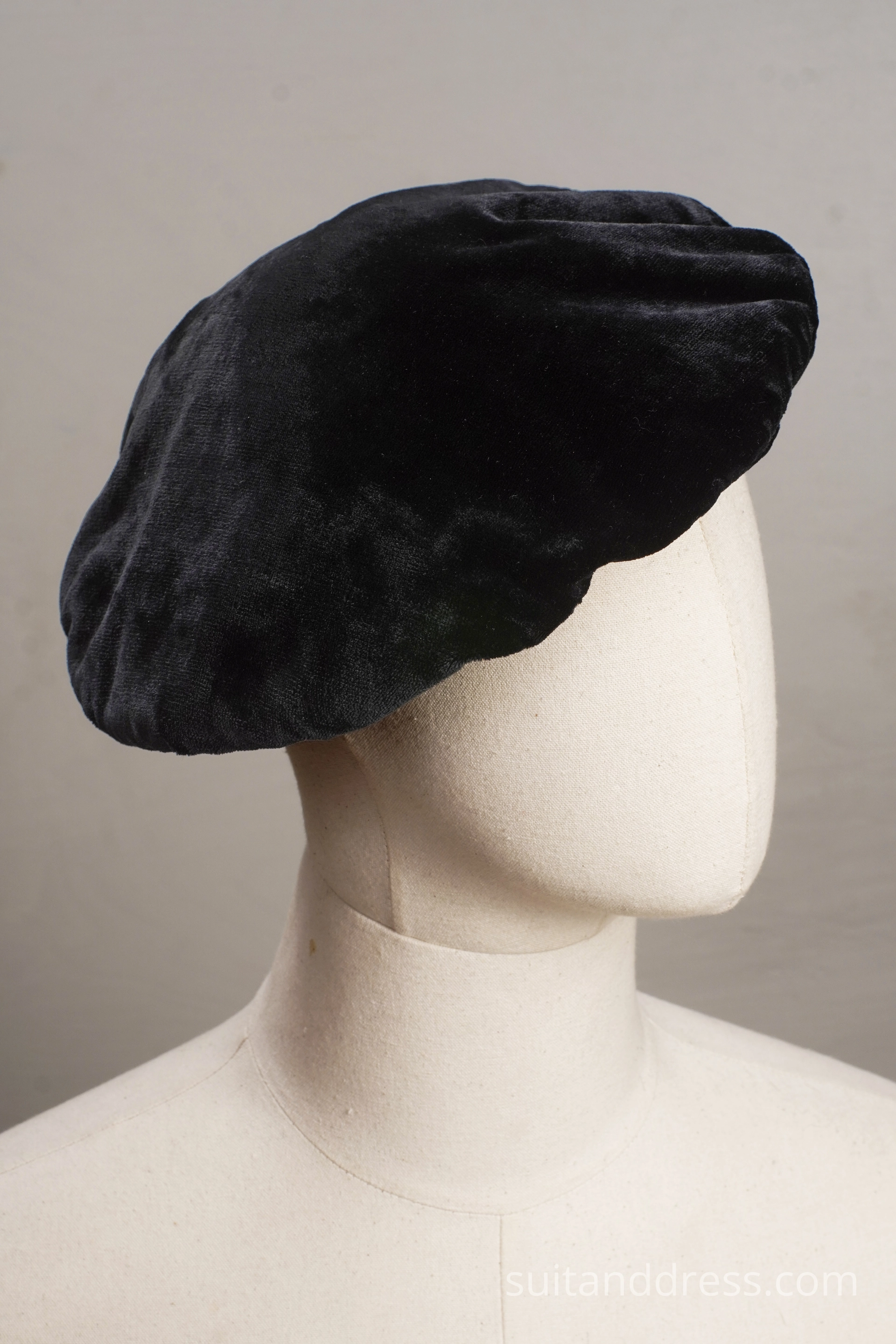 melna samta berete vīriešu mode 20.gs. sākumā vintage mākslinieku stils