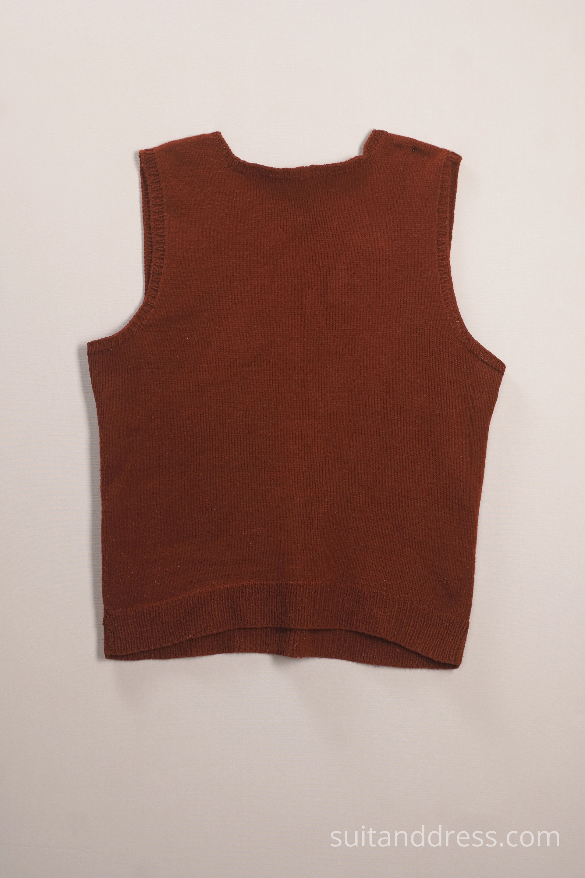 Hand knitted jacquard wool vest
