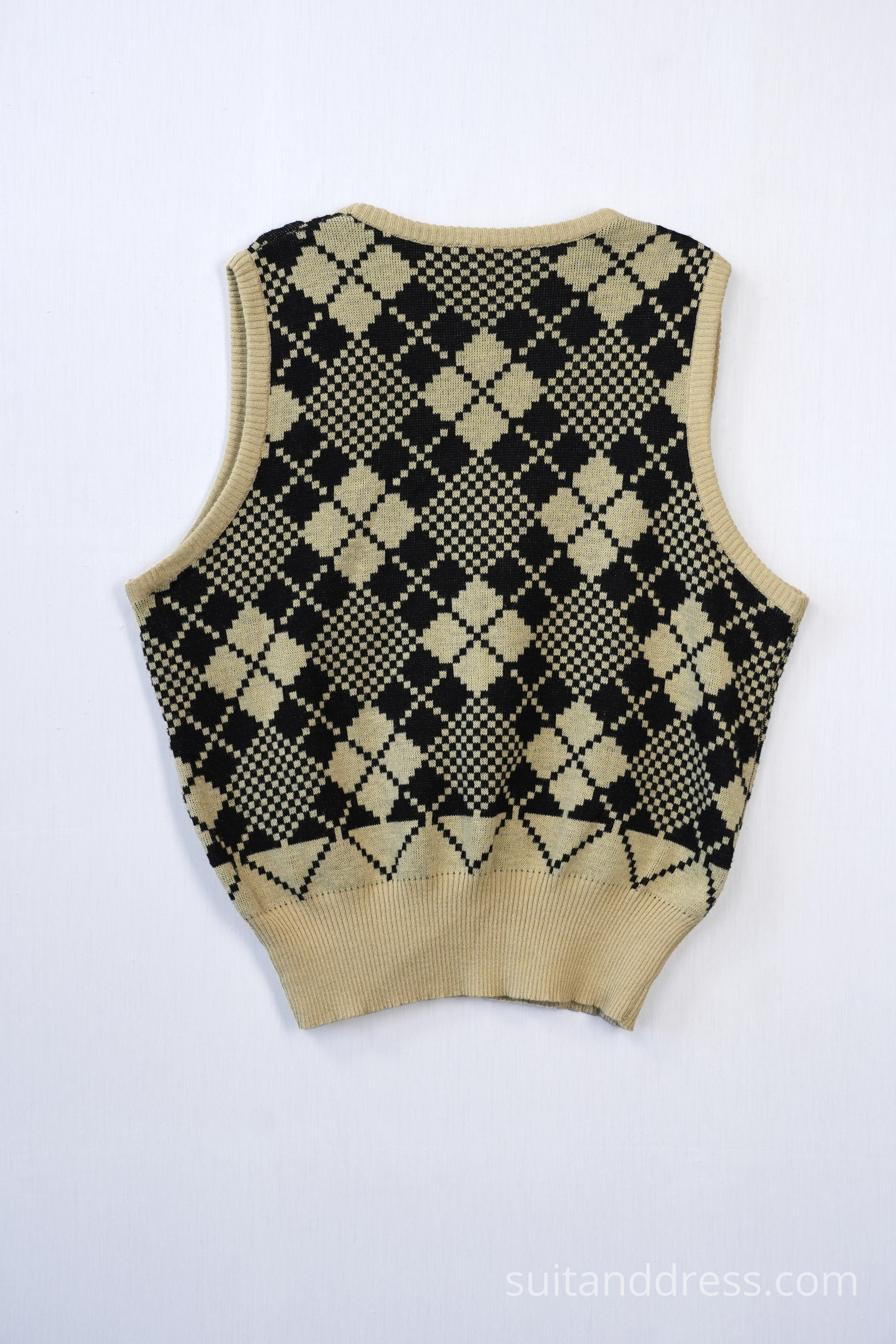 1970s argyle jersy top vest