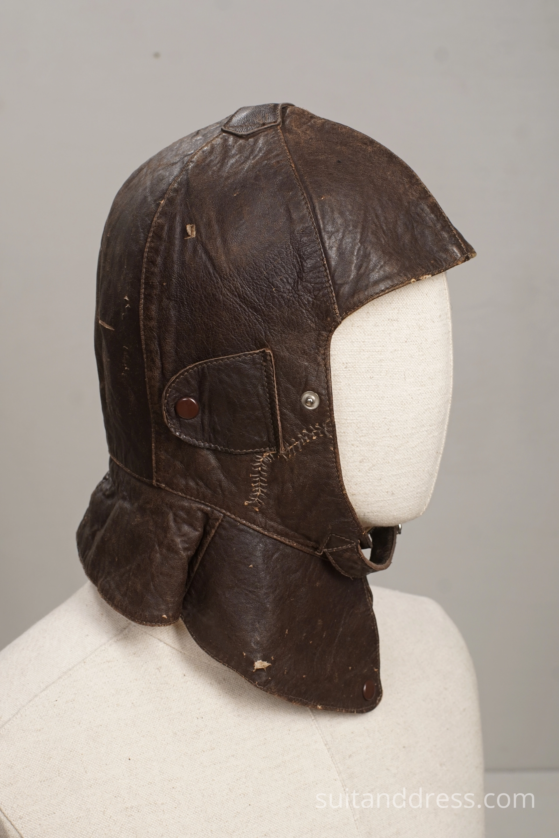 1930s-40s moto pilot aviator leather cap vintage fashion rent