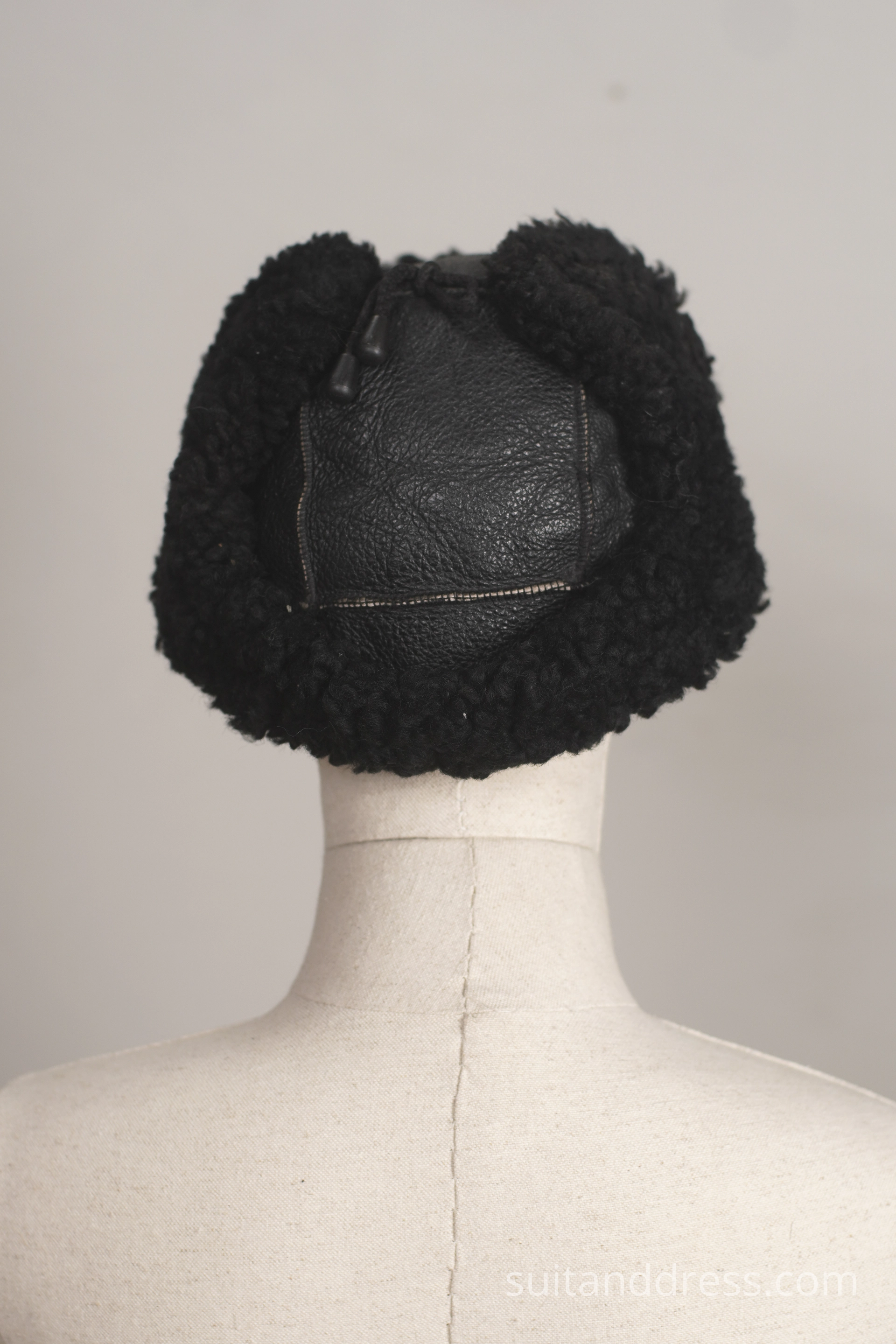black mens fur cap, pizik, ushanka, Russian cap
