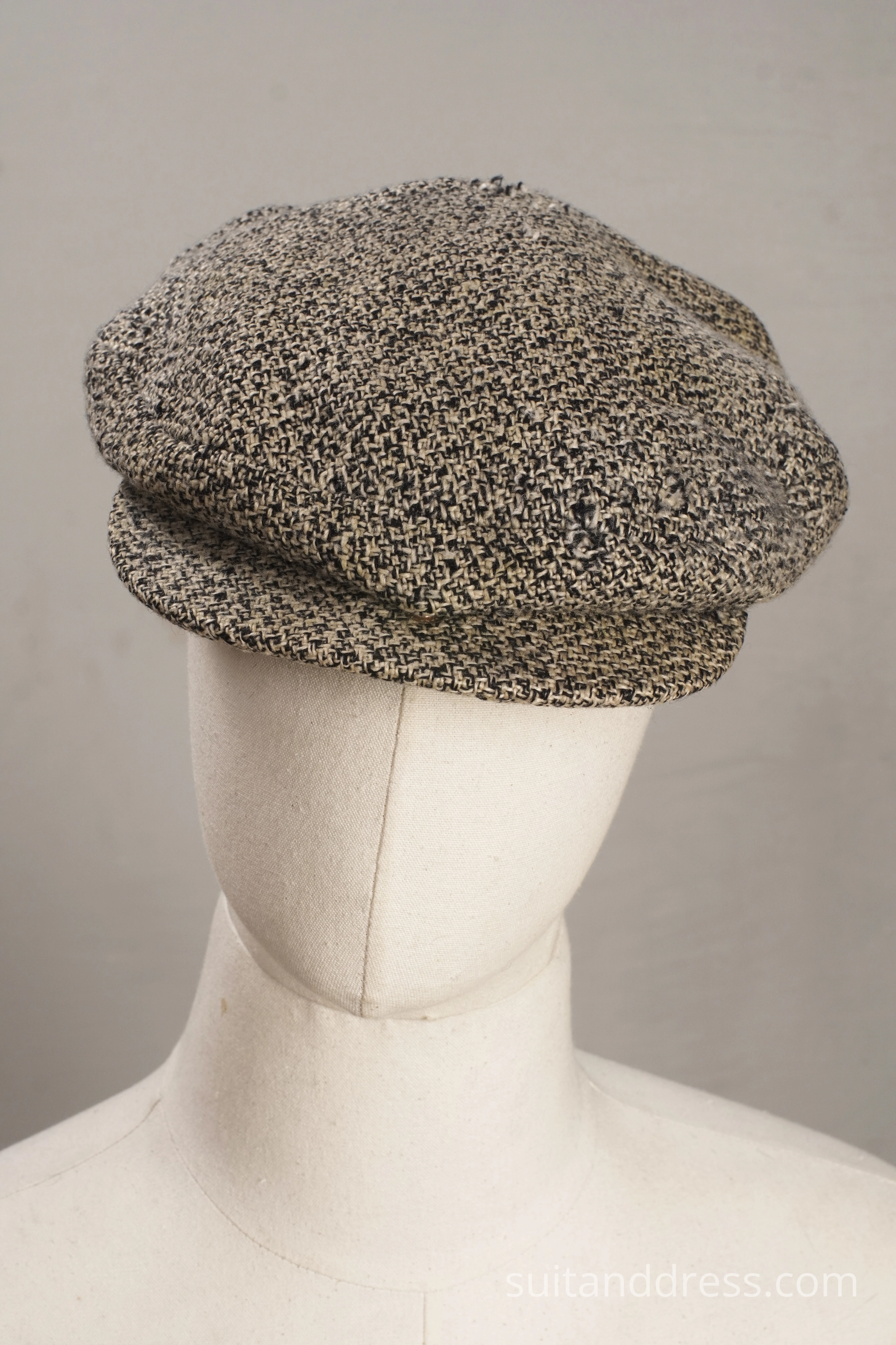 Mid-century donegal tweed flat cap
