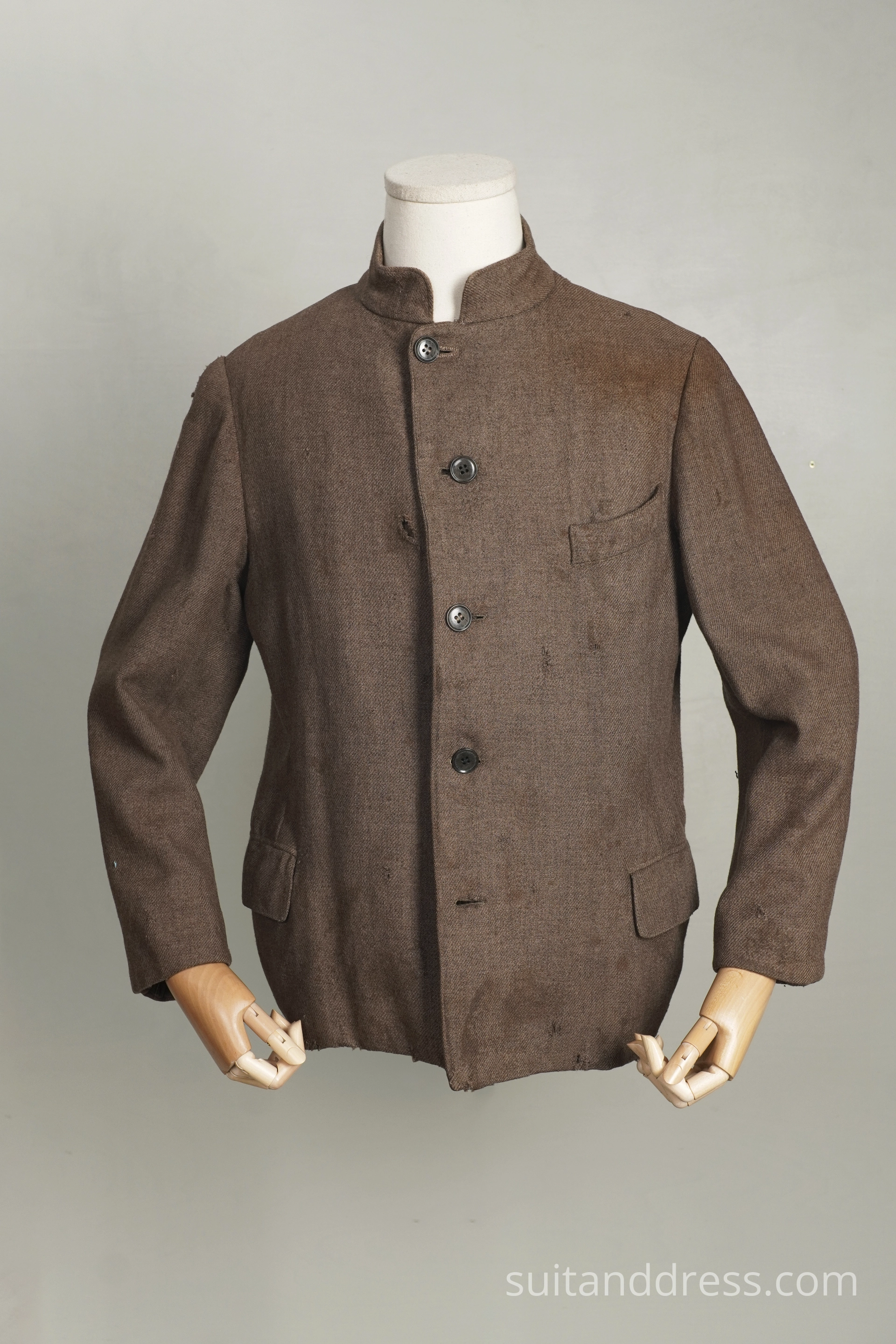 Edwardian style mens distressed workwear jacket vintage costume rent Riga film professionlas