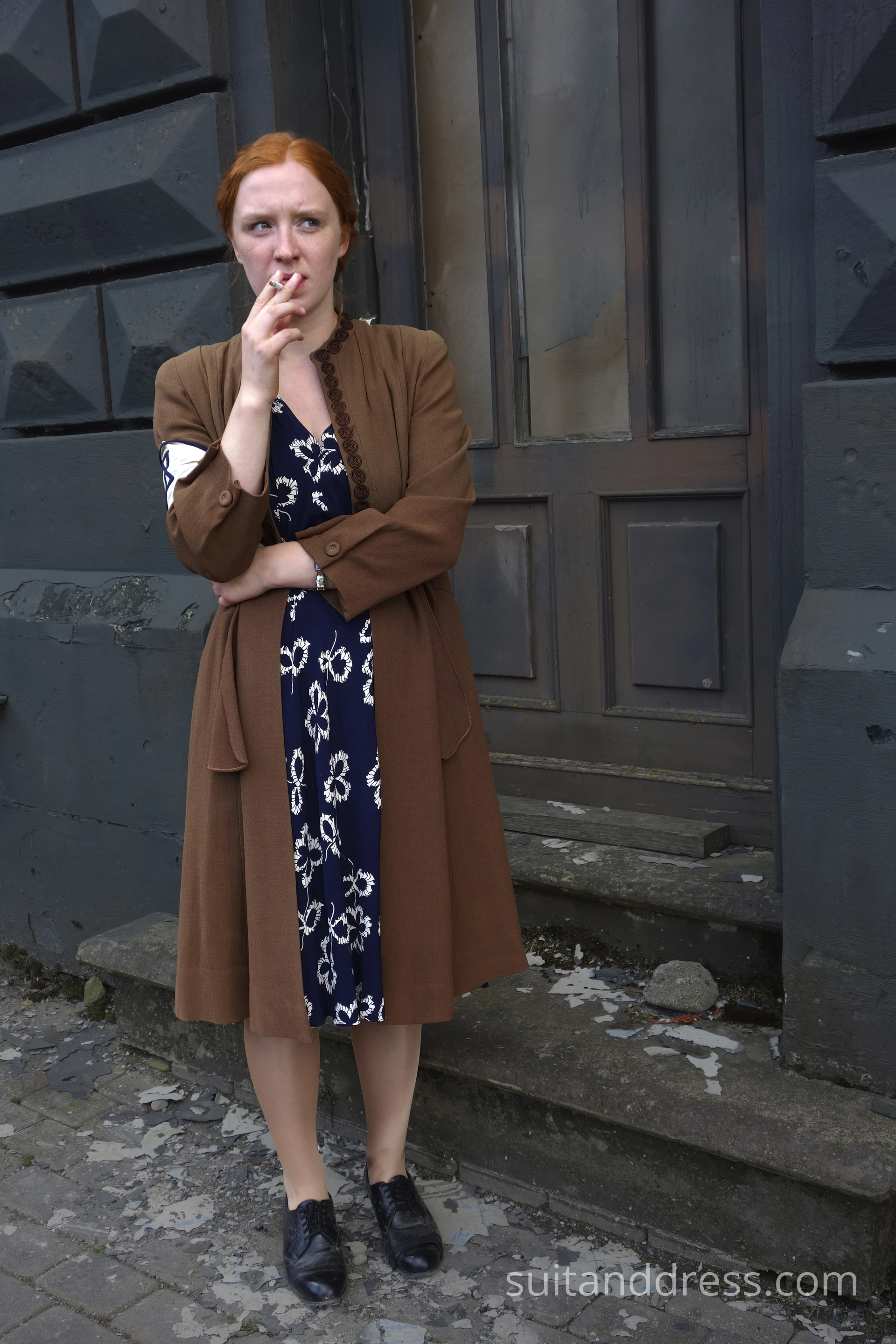 1930s ladies wool crepe coat for rent