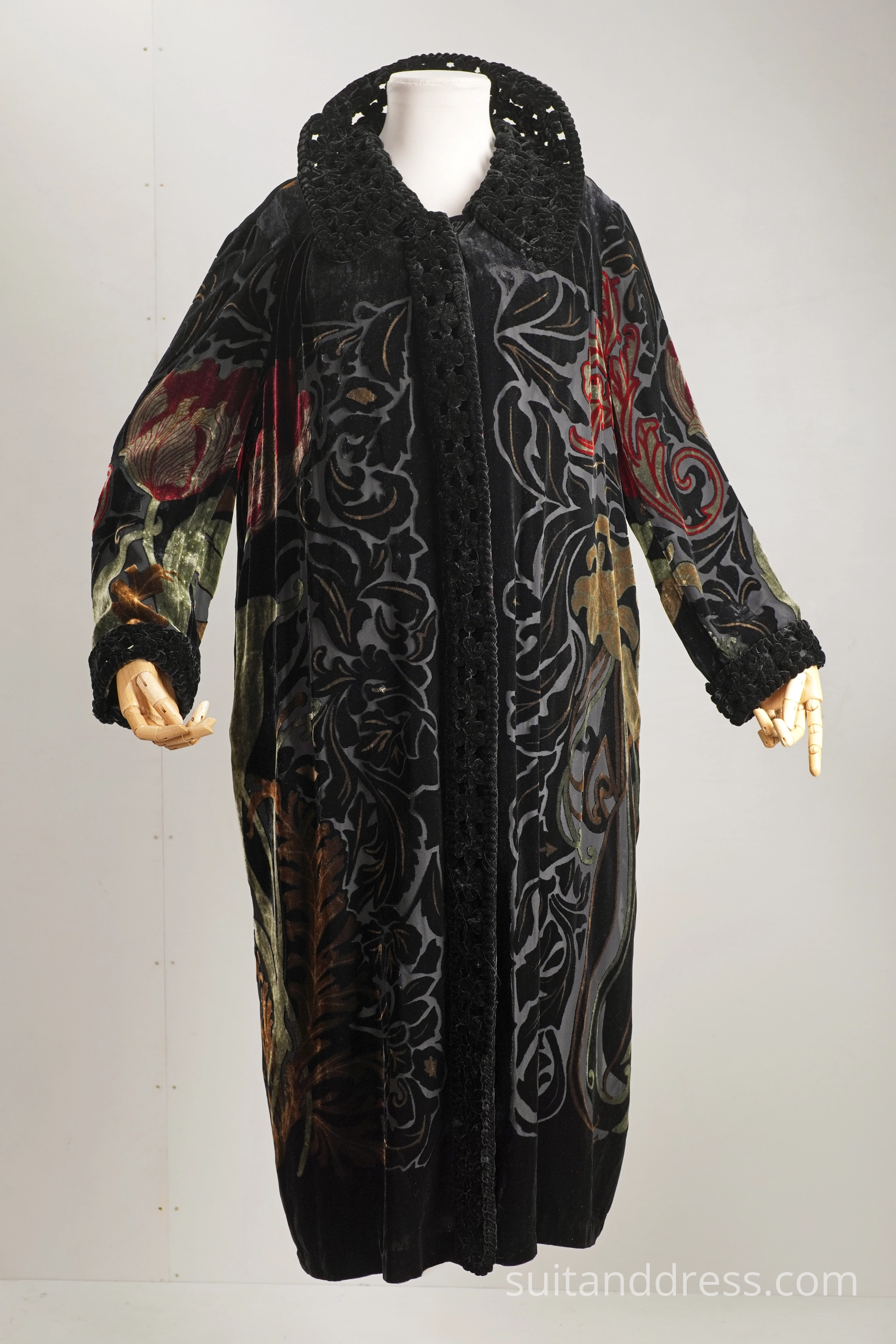 1920s burnout velvet opera coat replica