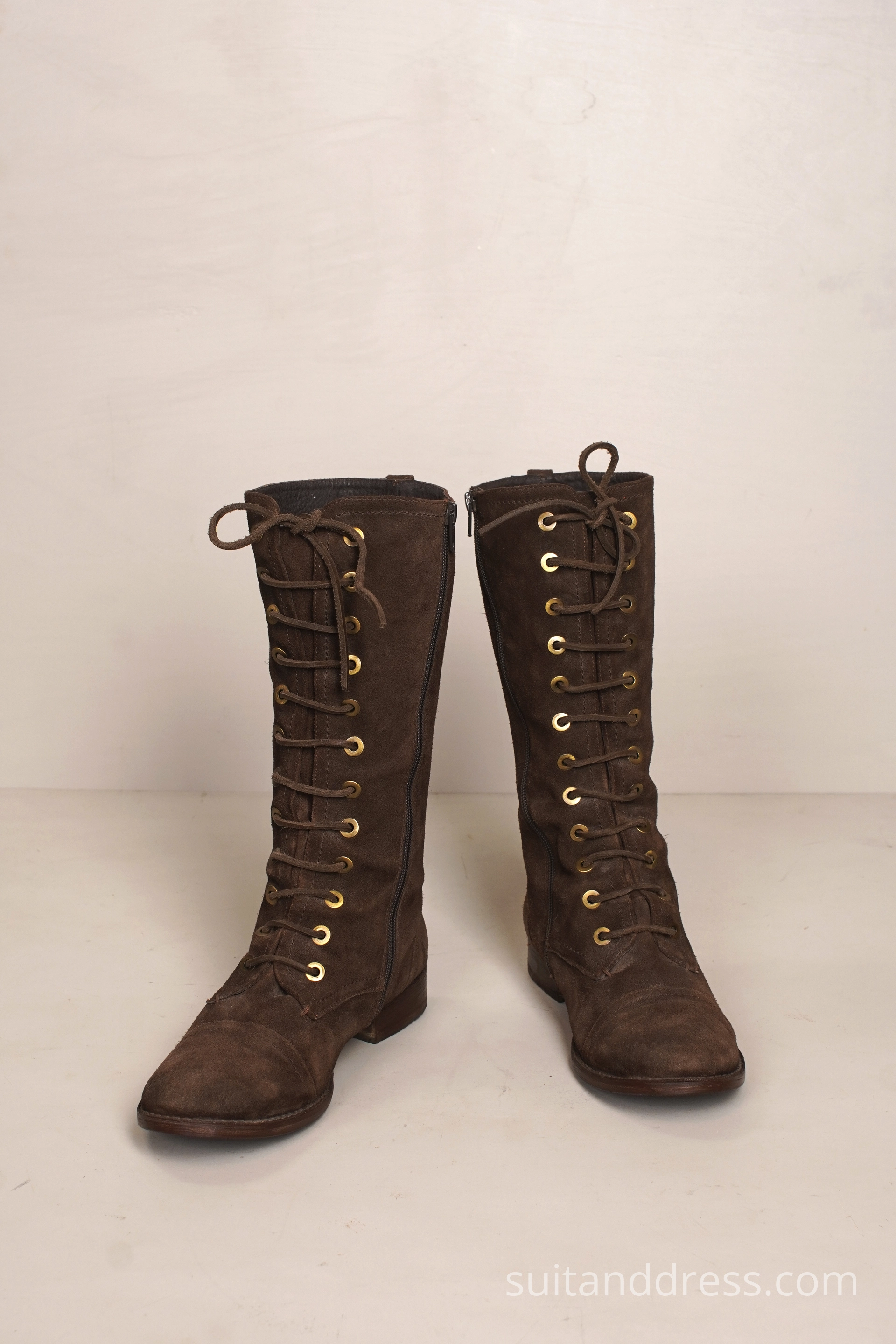 Tall unisex lace up boots vintage footwear costume rent Victorian Edwardian 