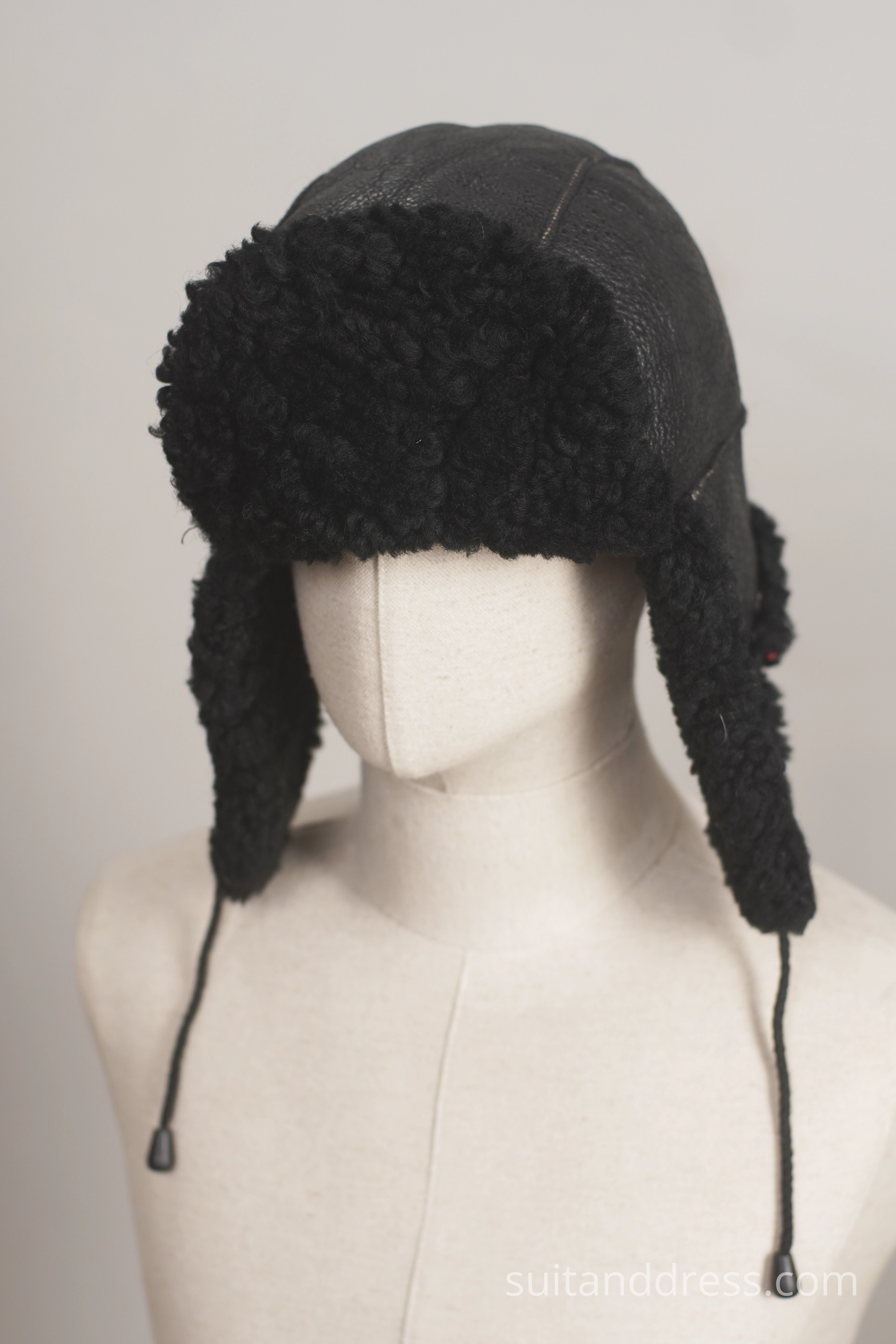 black mens fur cap, pizik, ushanka, Russian cap