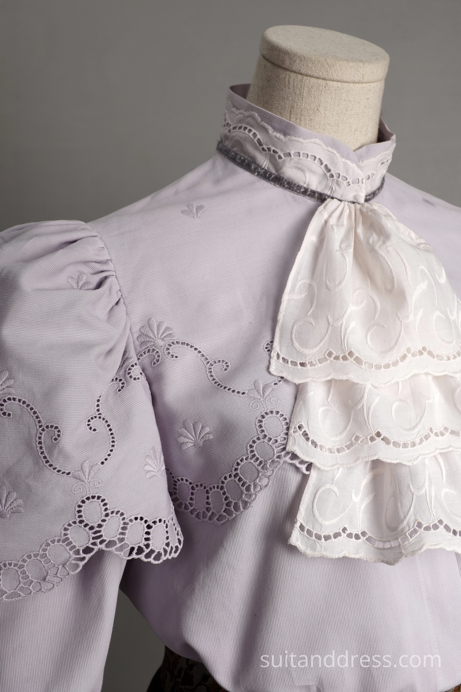 Edwardian cotton blouse replica lilac lavander pastel Art Noveau fashion