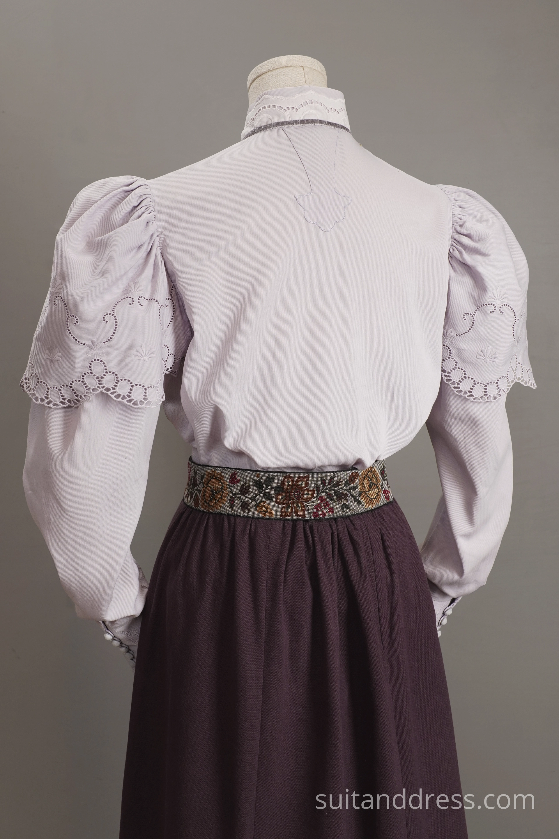 Edwardian cotton blouse replica lilac lavander pastel Art Noveau fashion
