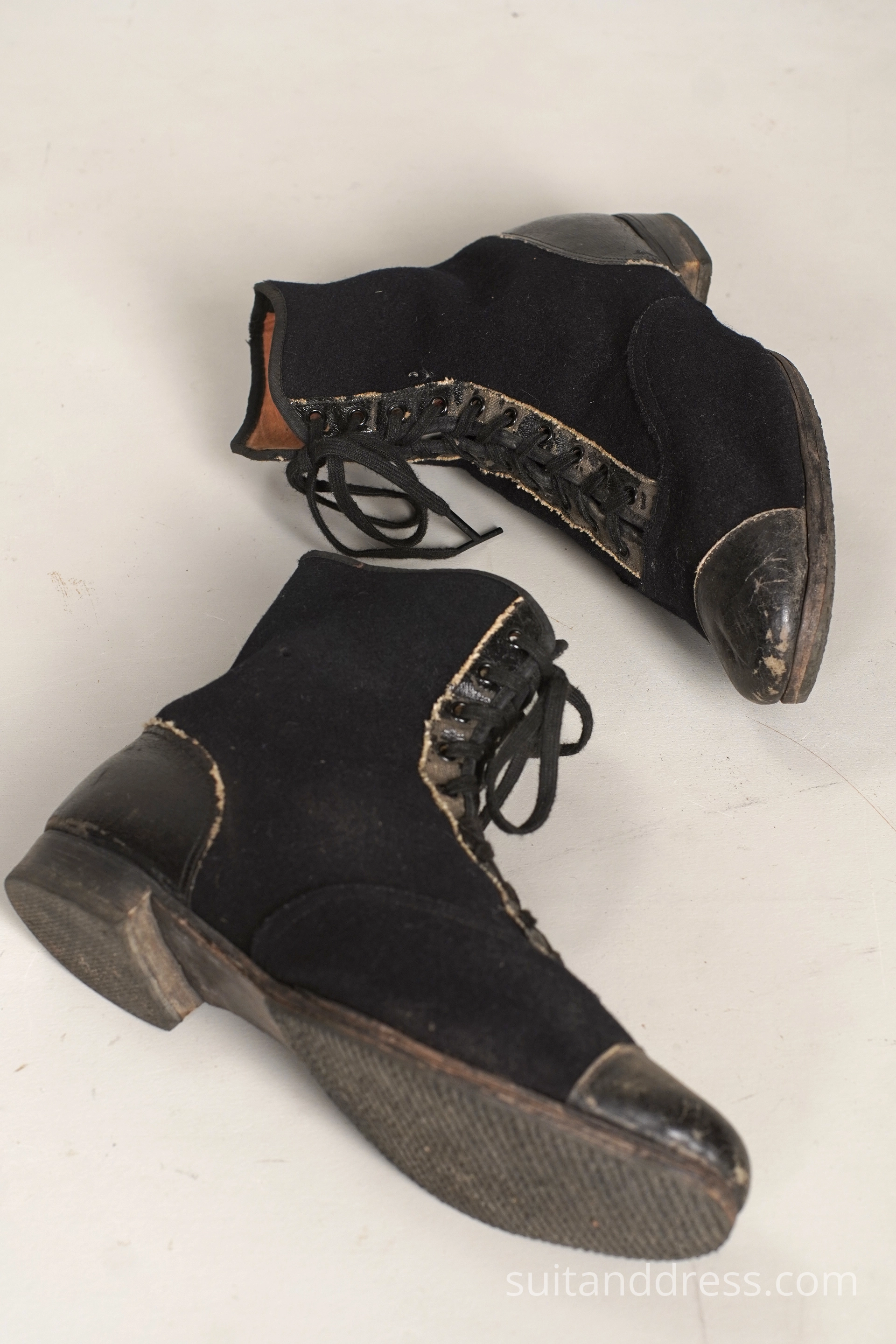 1940s school boots England postwar Europa style crisis boots costume rental