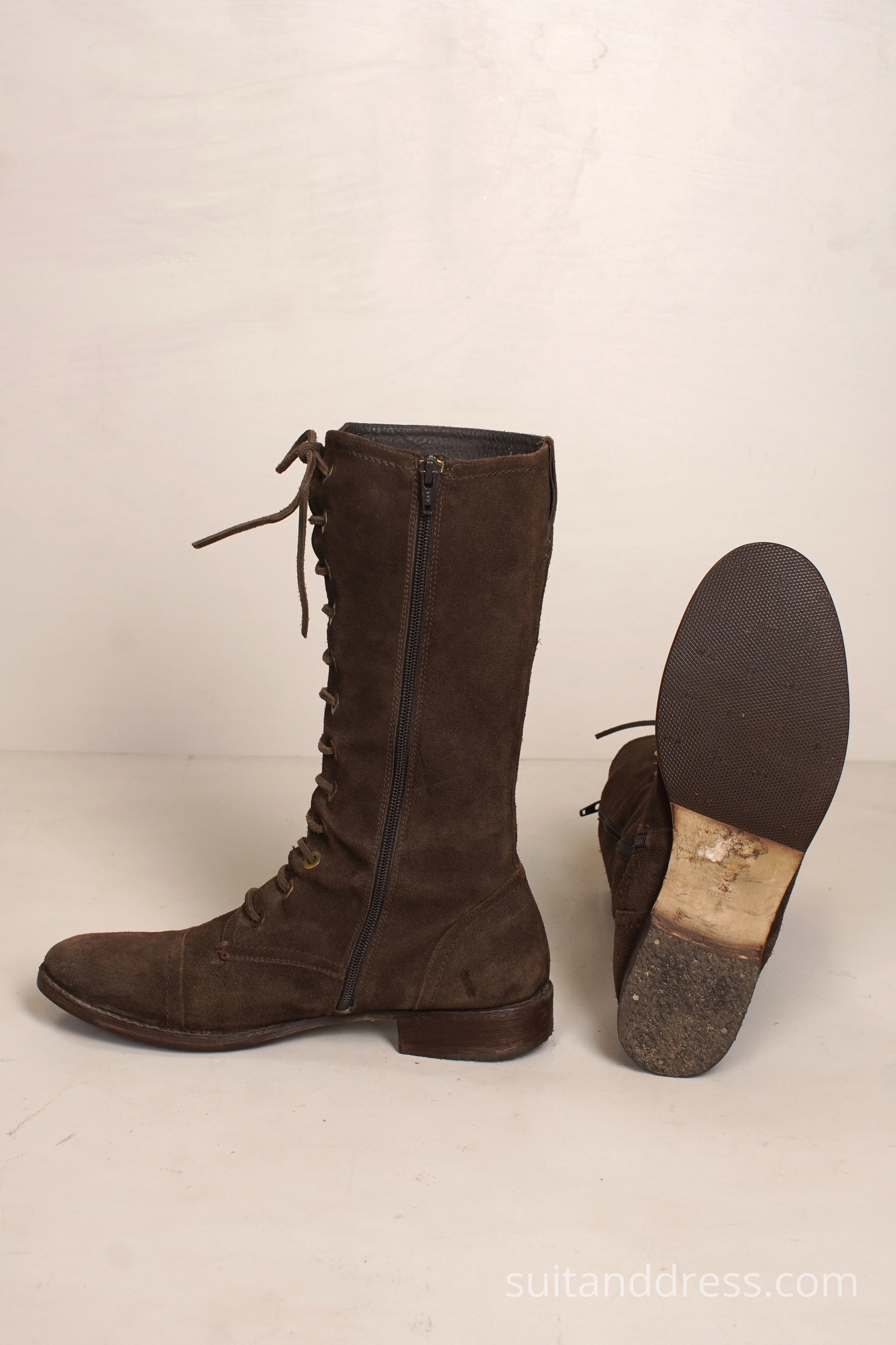 Tall unisex lace up boots vintage footwear costume rent Victorian Edwardian 