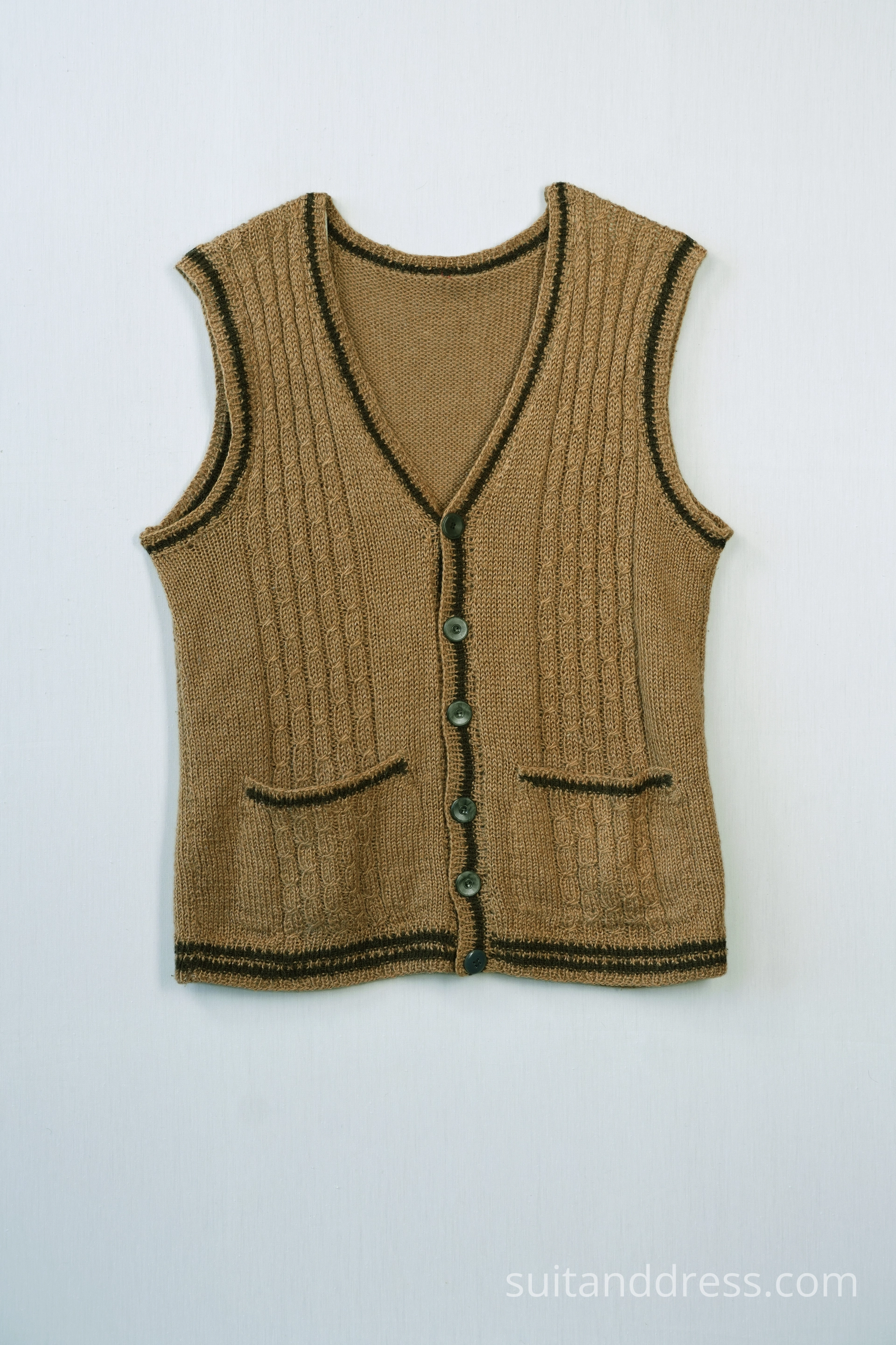 Vintage mens knitted button front vest vintage costume rent hire in Latvia Riga
