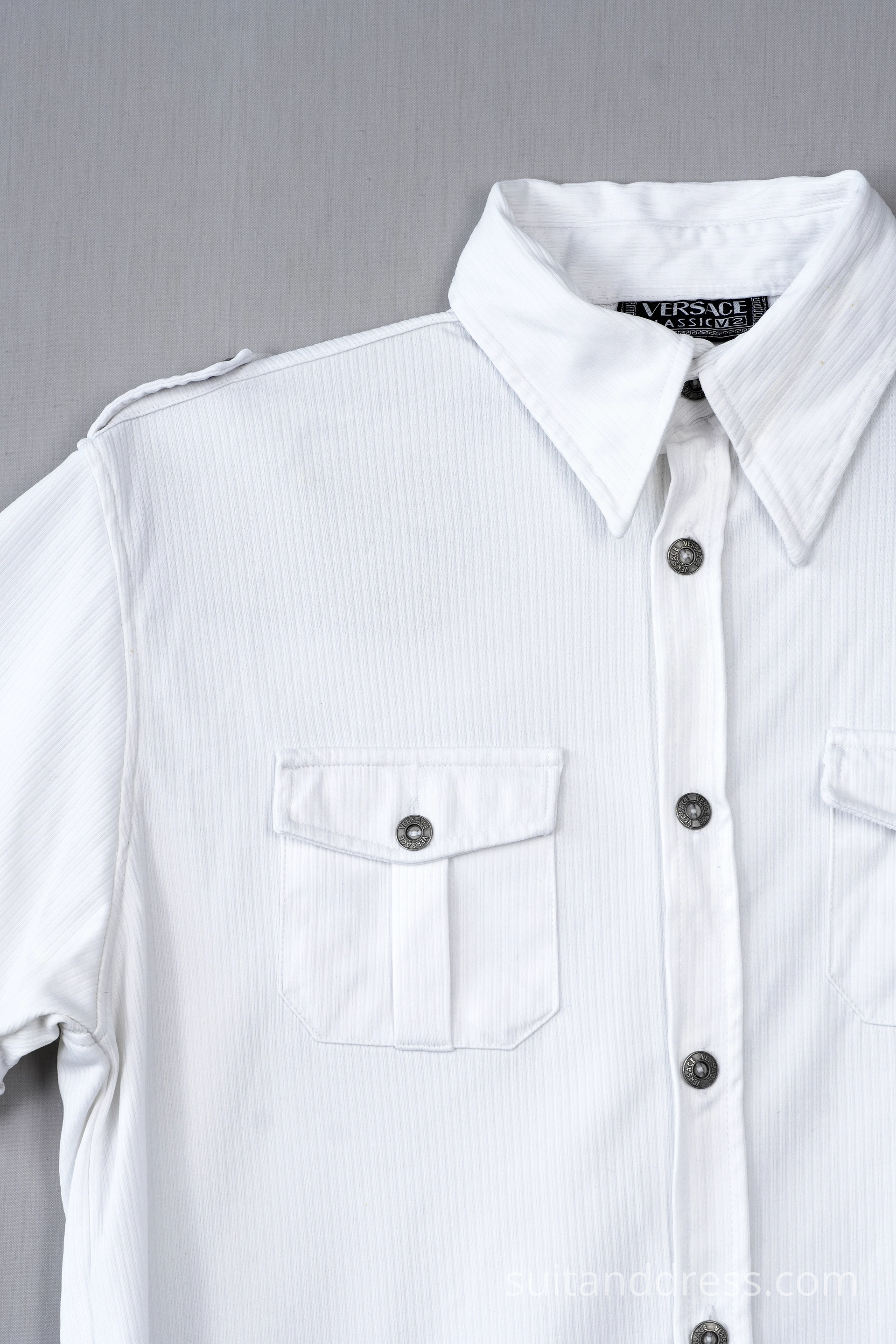 1980s VERSACE mens short sleeve shirt vintage costume rental for films in Riga Latvia