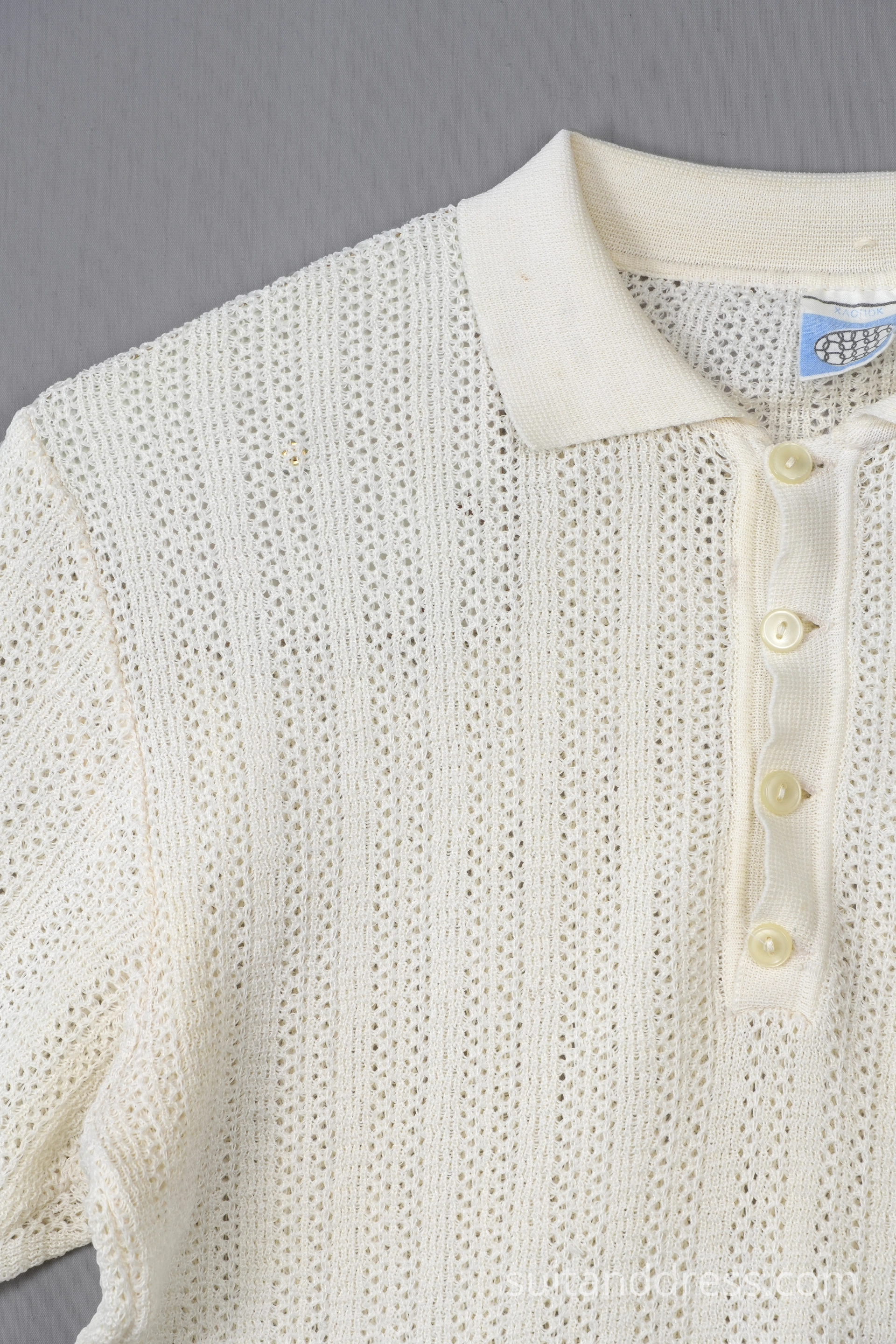 1970s acrylic mesh polo shirt vintage costume hire rent for films in Riga Latvia
