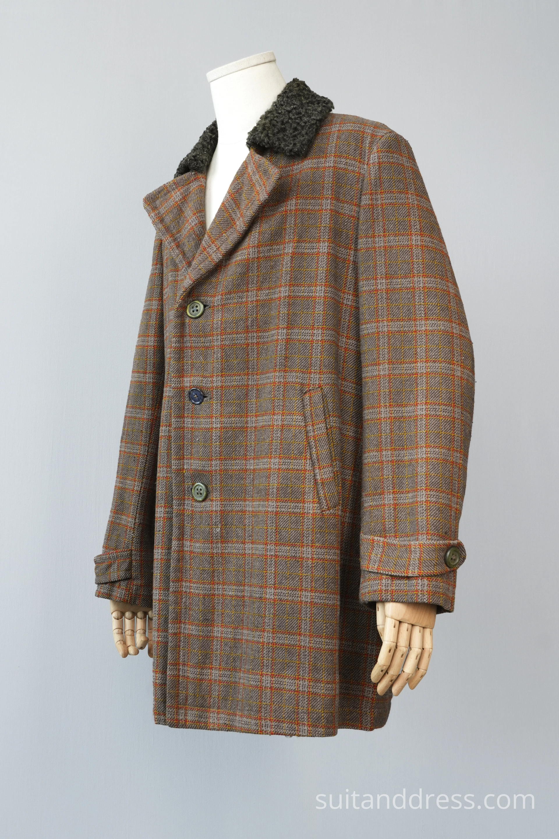 1920s 30s mens plaid wool short coat replica vintage costume rent Riga Latvia