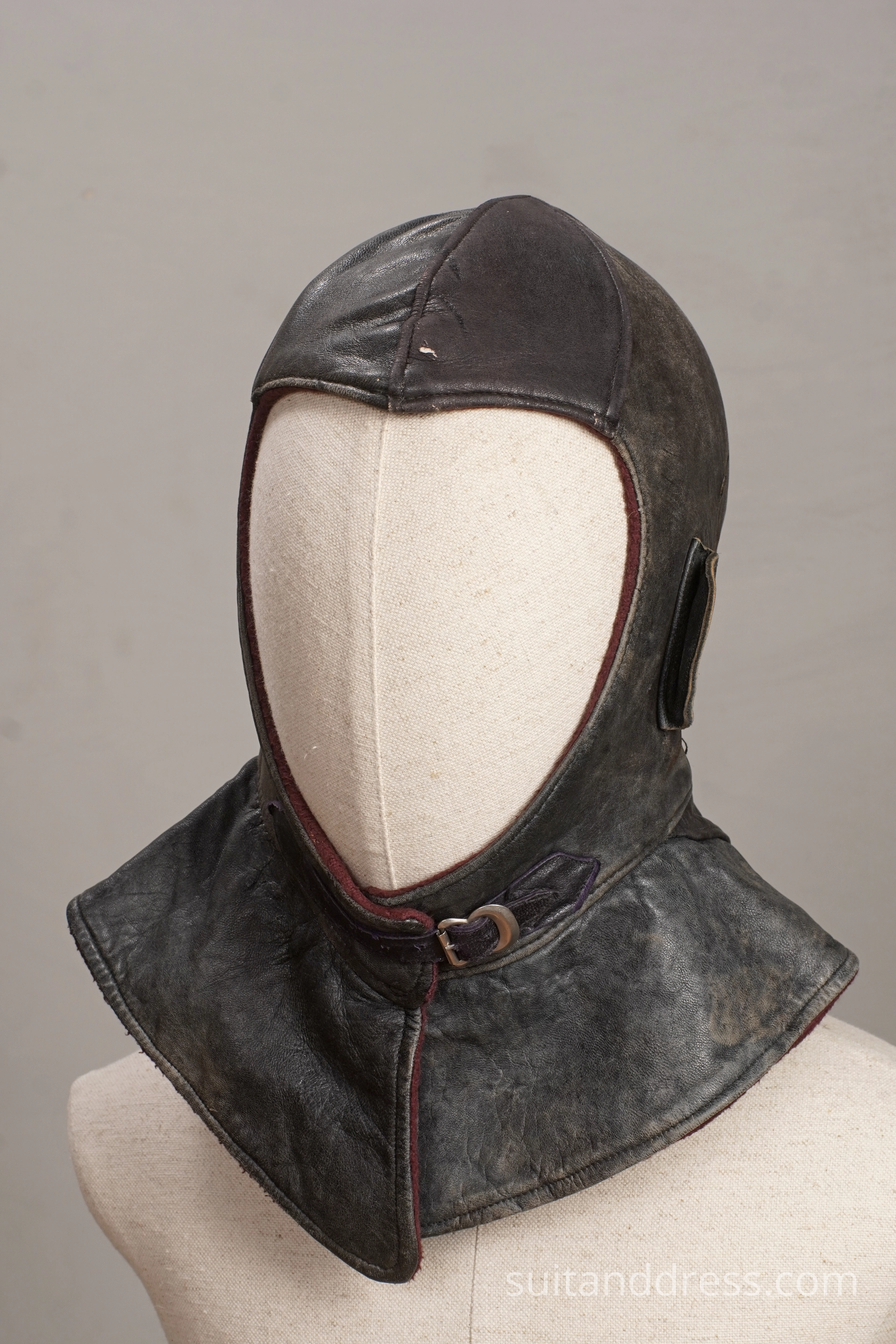 mid-century soviet motorcycle leather cap