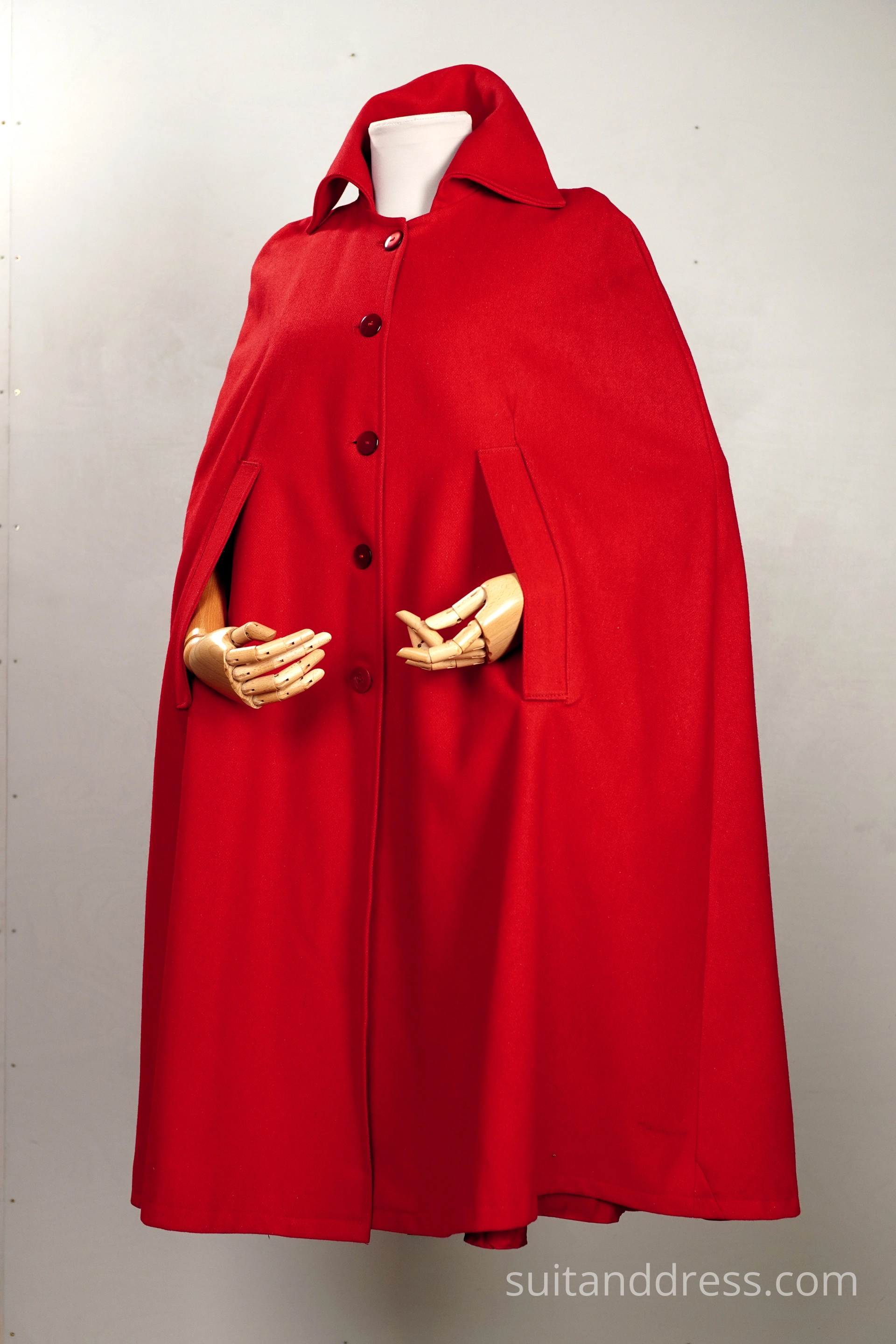 red wool cape for rent