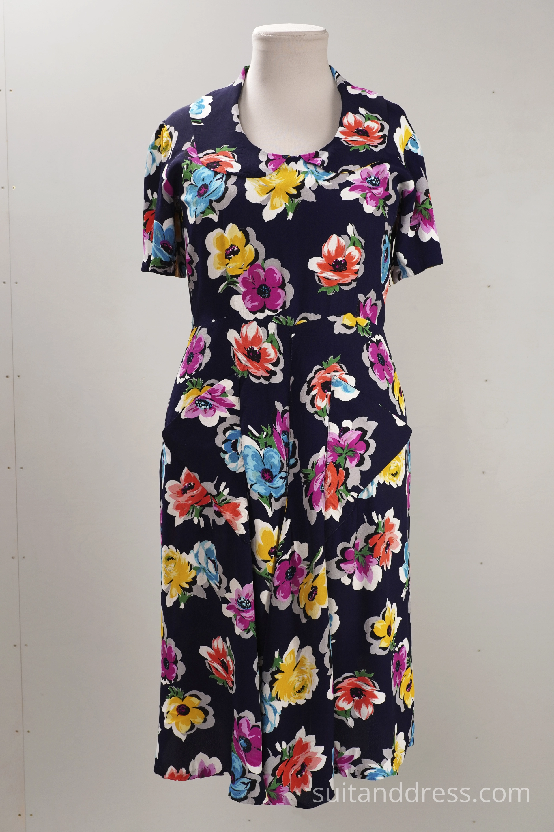 1930s silk floral dress for rent