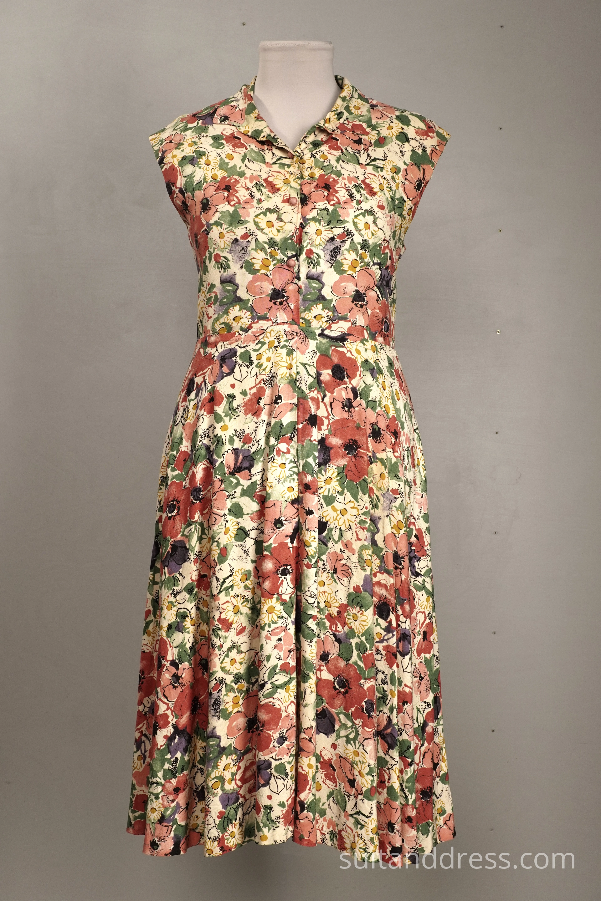 1950s rayon summerdress floral print