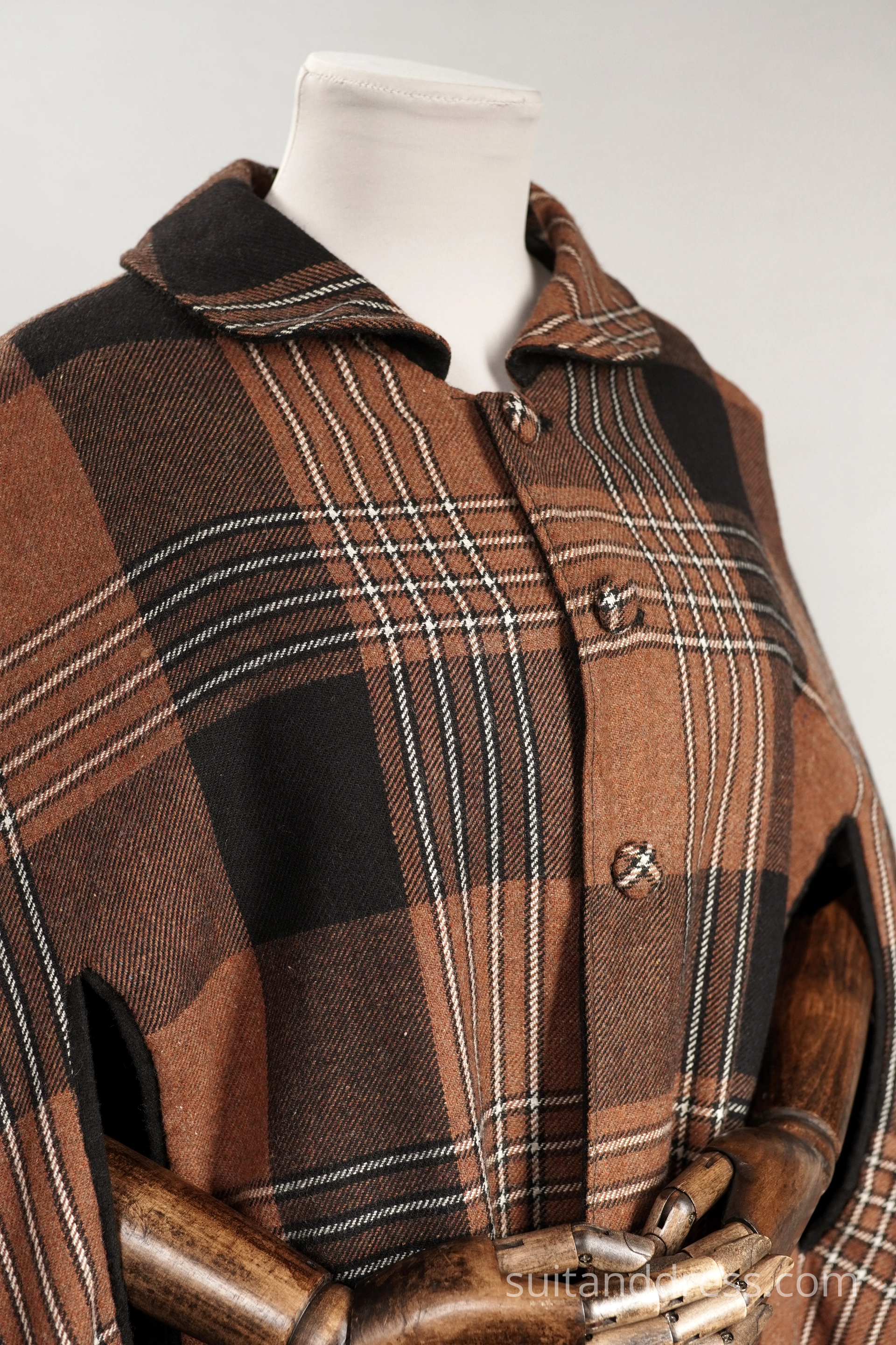 vintage plaid wool cape for rent