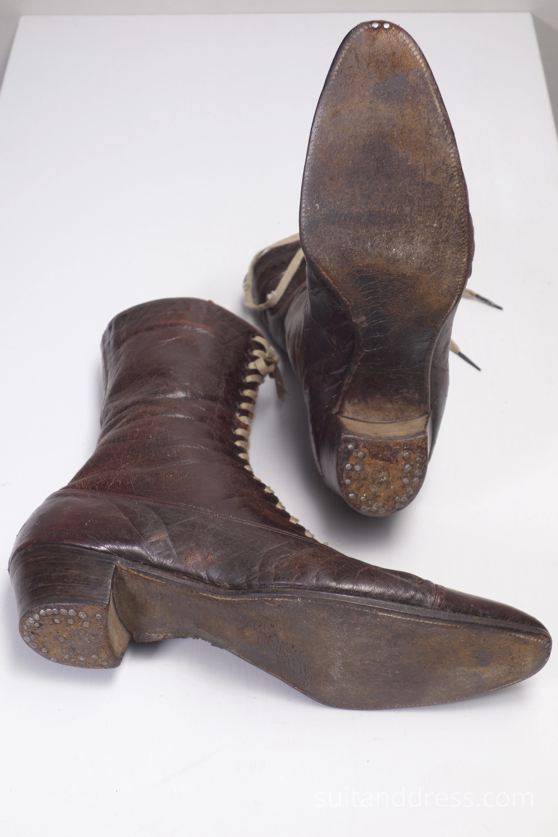 Victorian lace up leather boots for rent